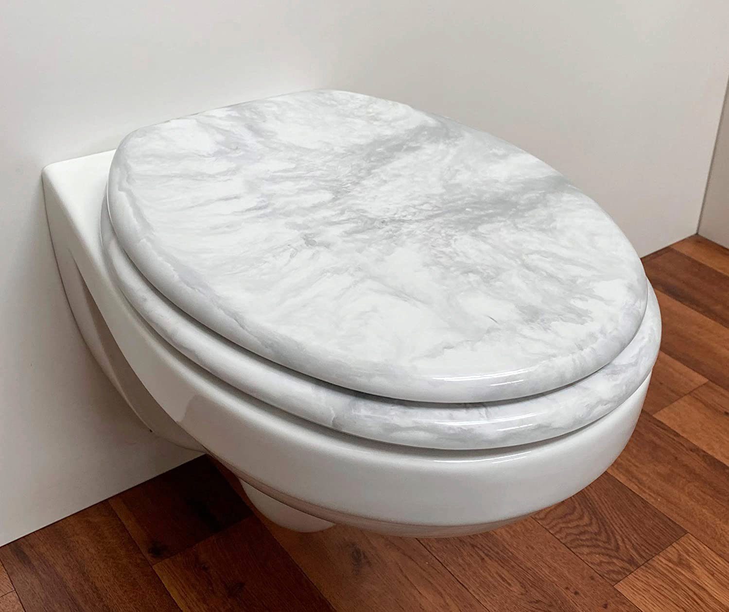 ADOB Toiletzitting Eleganza Marmor hoge belasting tot 250 kg, verstelbare roestvrijstalen scharnieren