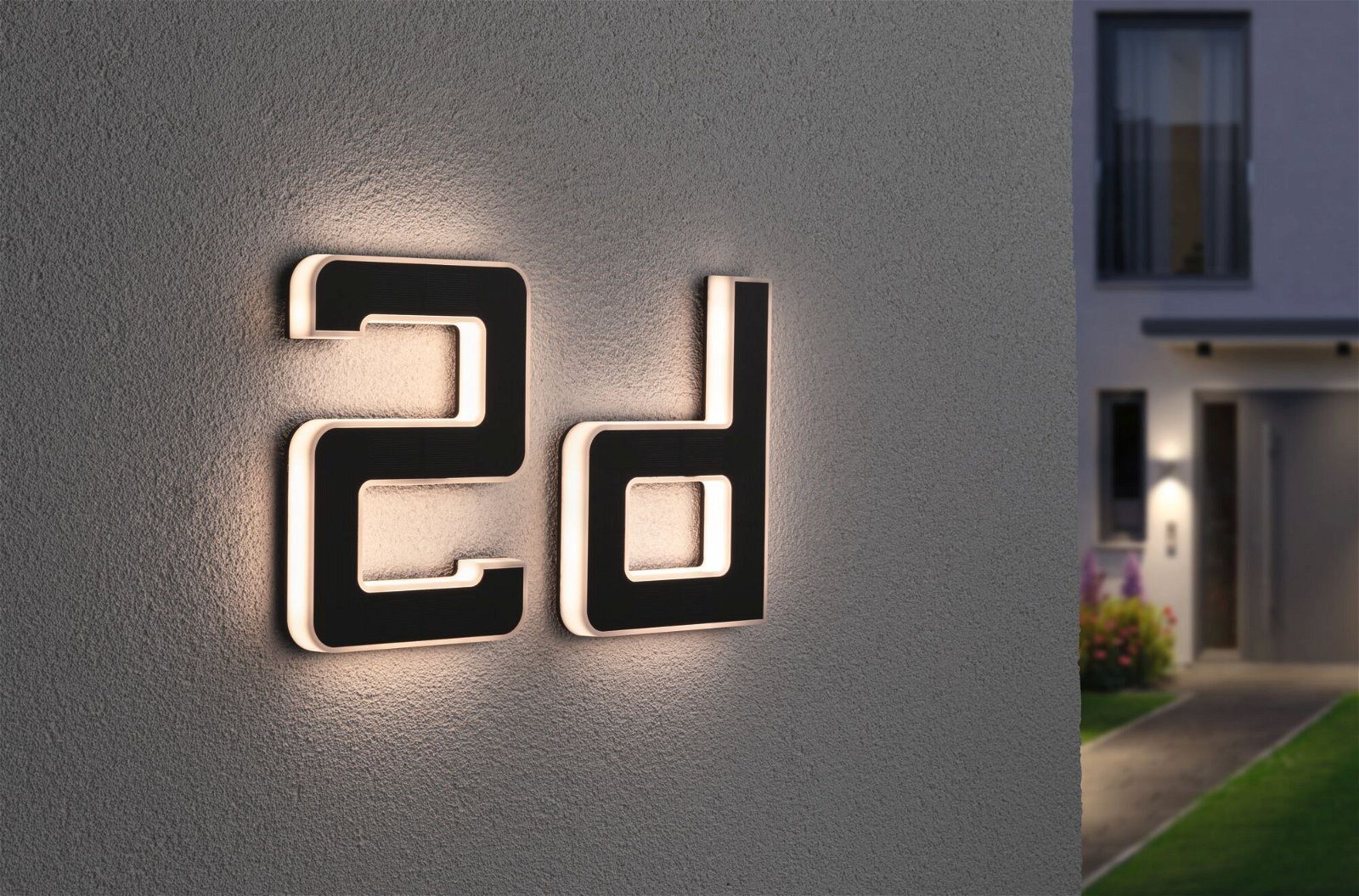 Paulmann Led-wandlamp voor buiten Solar Huisnummer LED-module, huisnummers, letters kiesbaar, accu verwisselbaar (1 stuk)