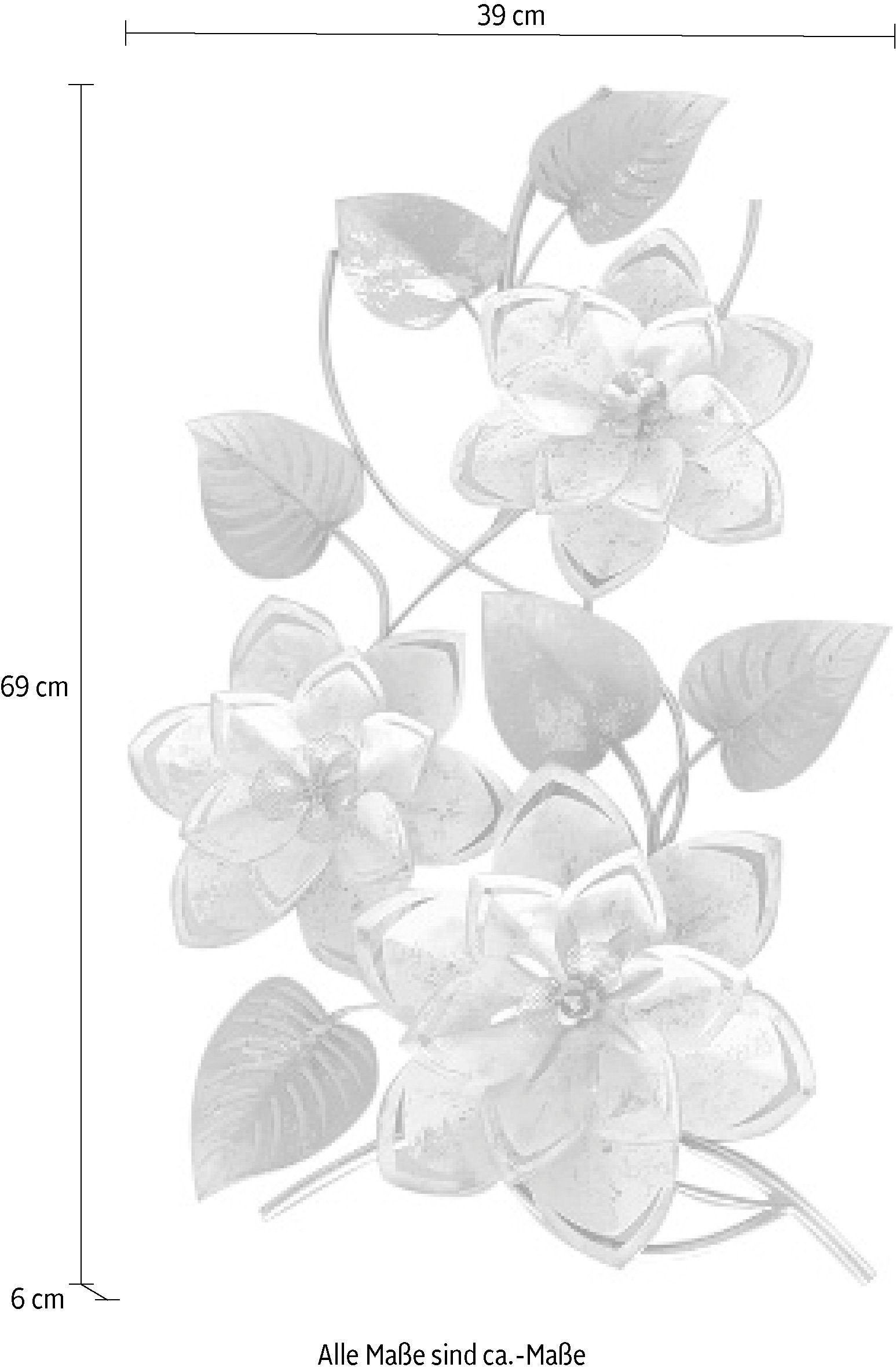 Myflair Möbel & Accessoires Artprint bloemen, zilverkleur/wit