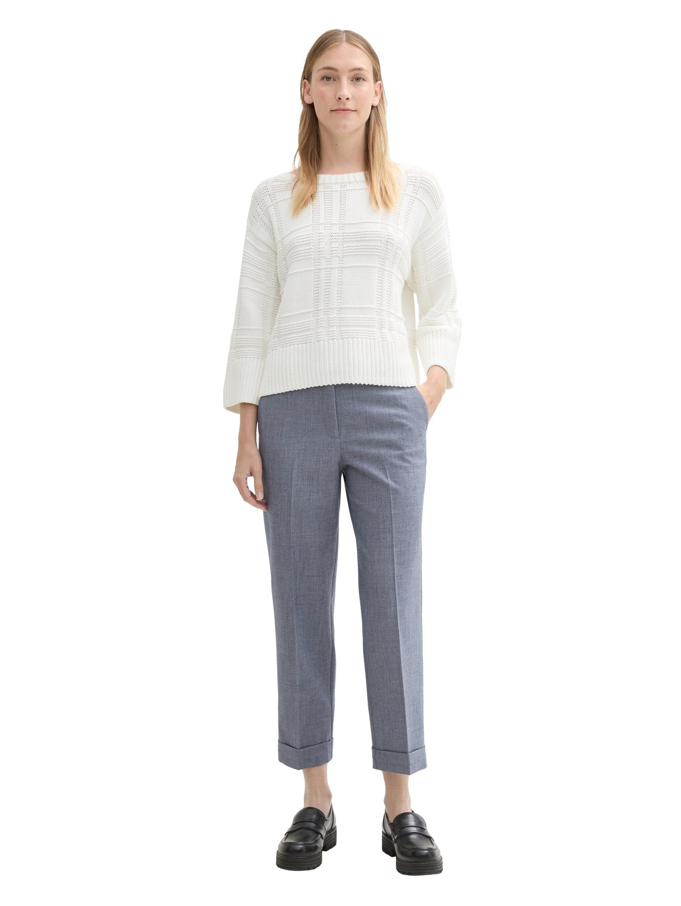 Tom Tailor 7/8 broek Lea Straight met plooi en rechte pijp