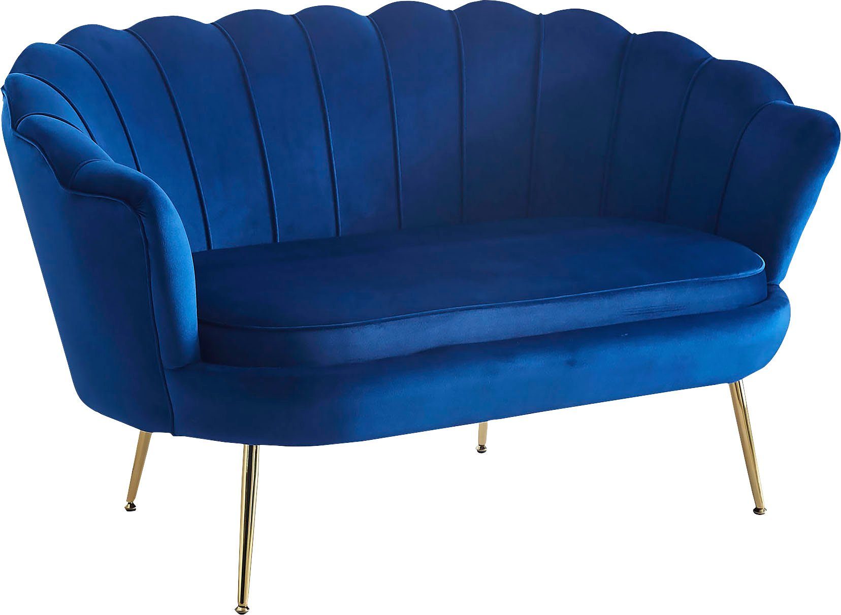 SalesFever 2-zitsbank Clam opvallend schelpdesign, breedte 136 cm blauw, 2-zitsbanken