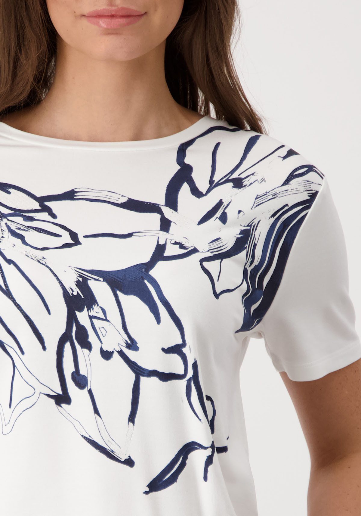 Monari Shirt met ronde hals Shirt Drukbloem met bloemenprint