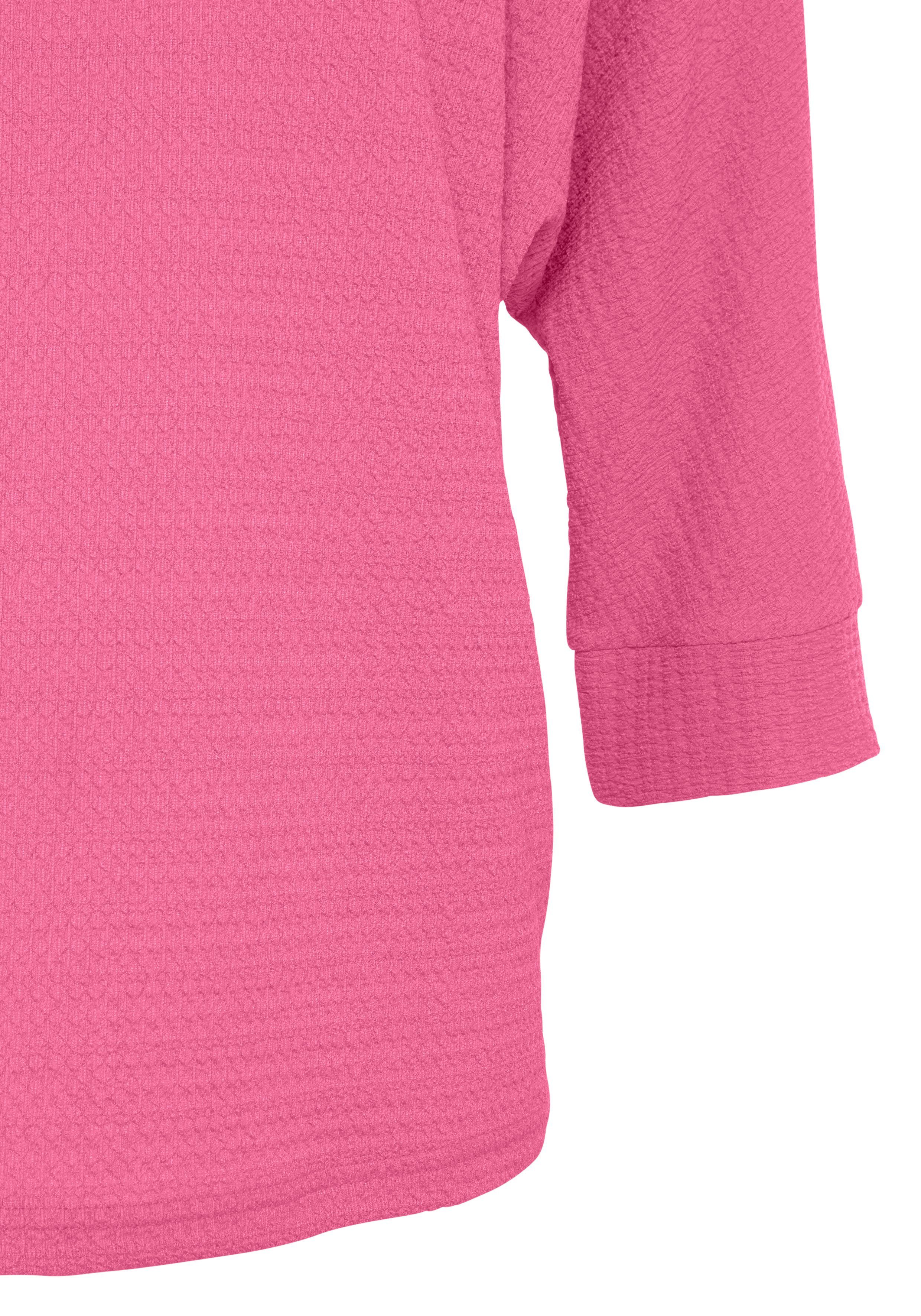 Vivance Shirt met 3/4-mouwen Van kreukvrije crêpe-kwaliteit gemaakt van strijkvrije crêpe stof