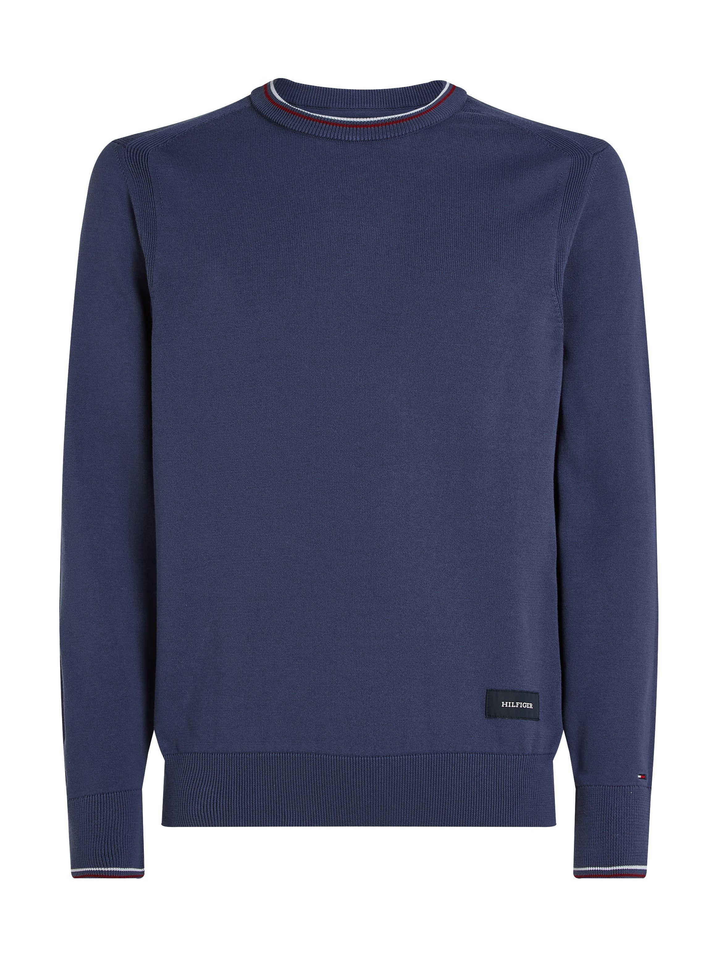 Tommy Hilfiger Trui met ronde hals RWB COTTON CREW NECK kleuraccenten in tommy kleuren