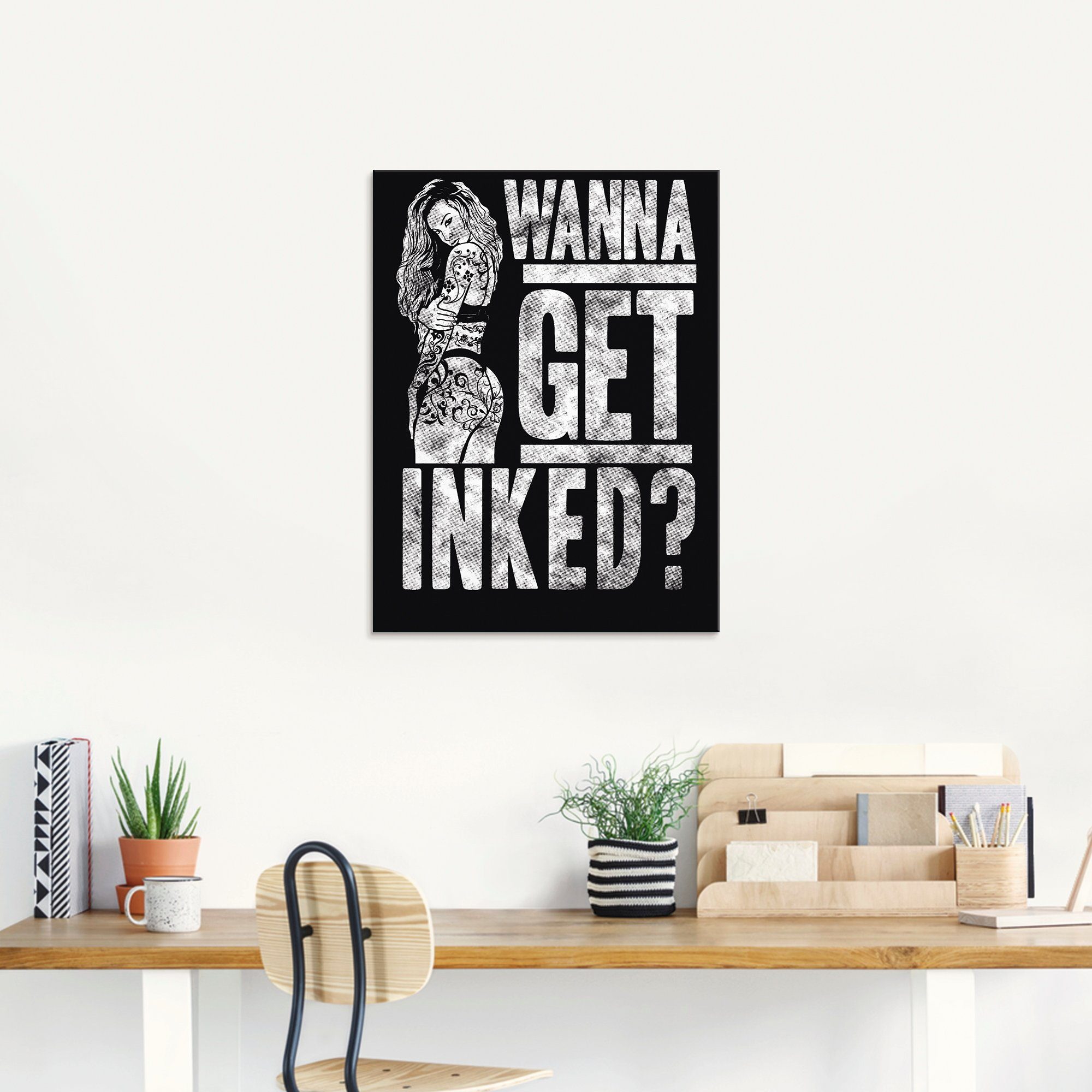 Artland Print op glas Tattoo vrouw in verschillende maten