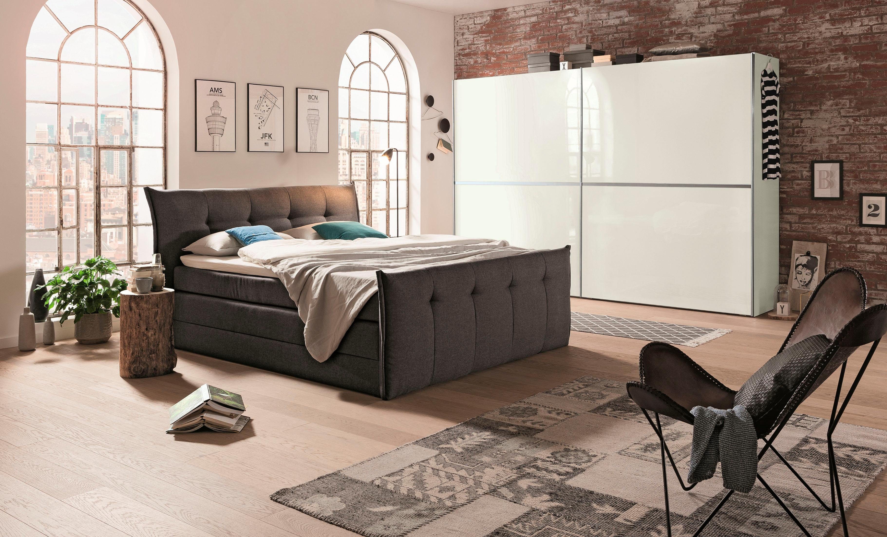 set one by Musterring Boxspring Florida met bedkist, in 5 ligcomfortvarianten