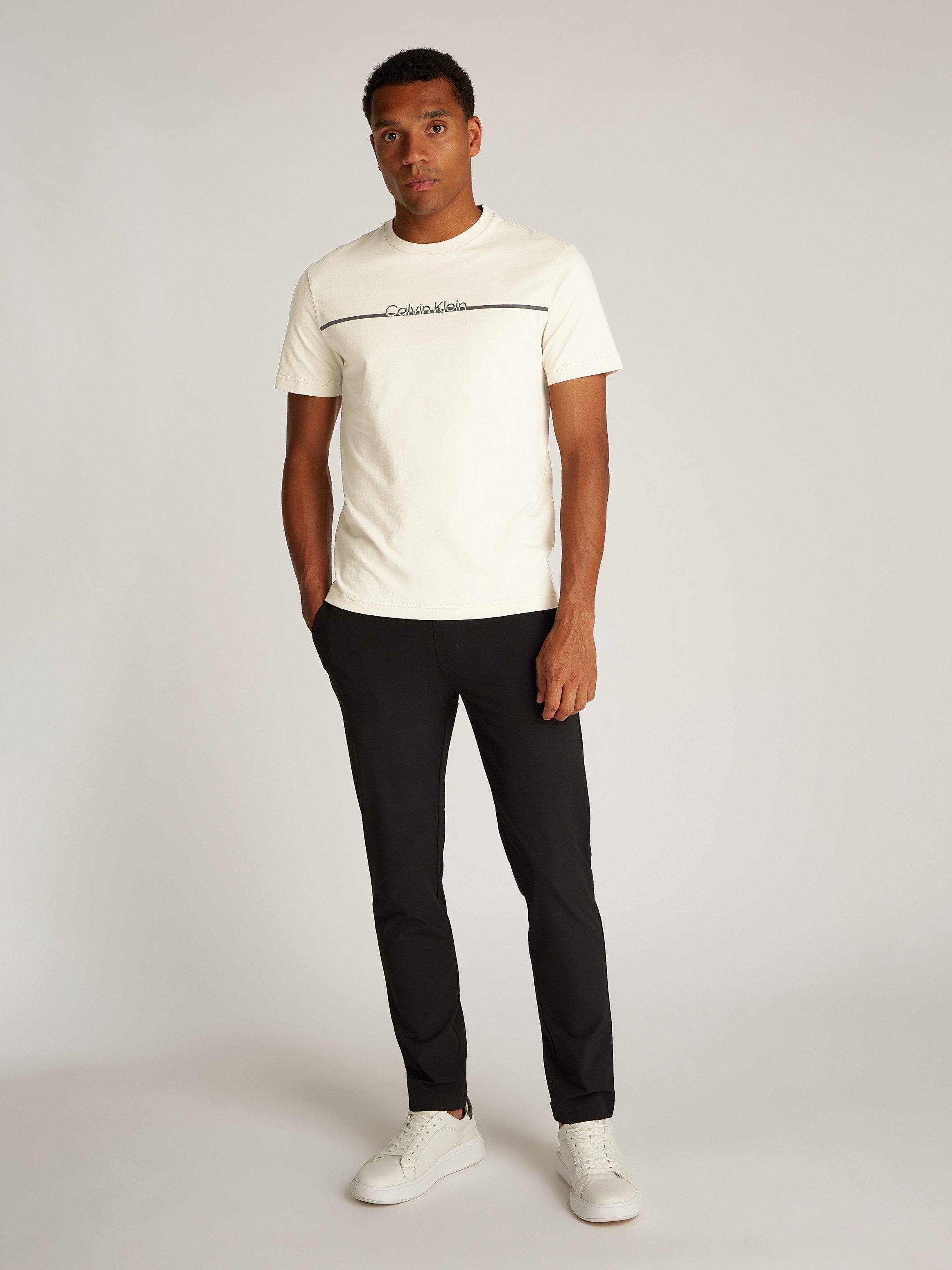 Calvin Klein Shirt met ronde hals SPLIT LINE LOGO T-SHIRT
