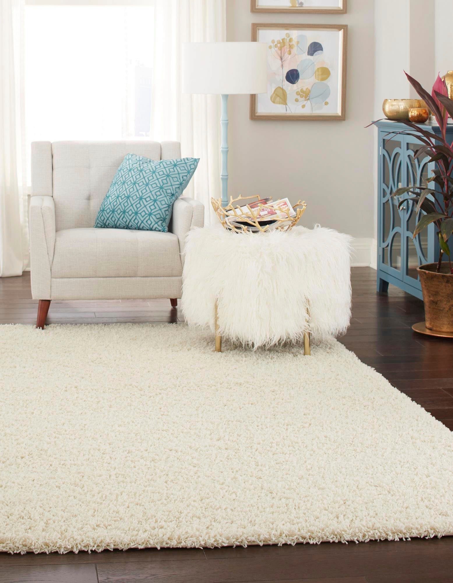 Myflair Möbel & Accessoires Hoogpolig vloerkleed Shaggy shag voorraadopruiming geweven, unikleurig, ideaal in de woonkamer & slaapkamer