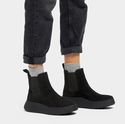 Fitflop Chelsea-boots F-MODE Plateaustiefels, chunky boots met plateausool, aanhaaklus