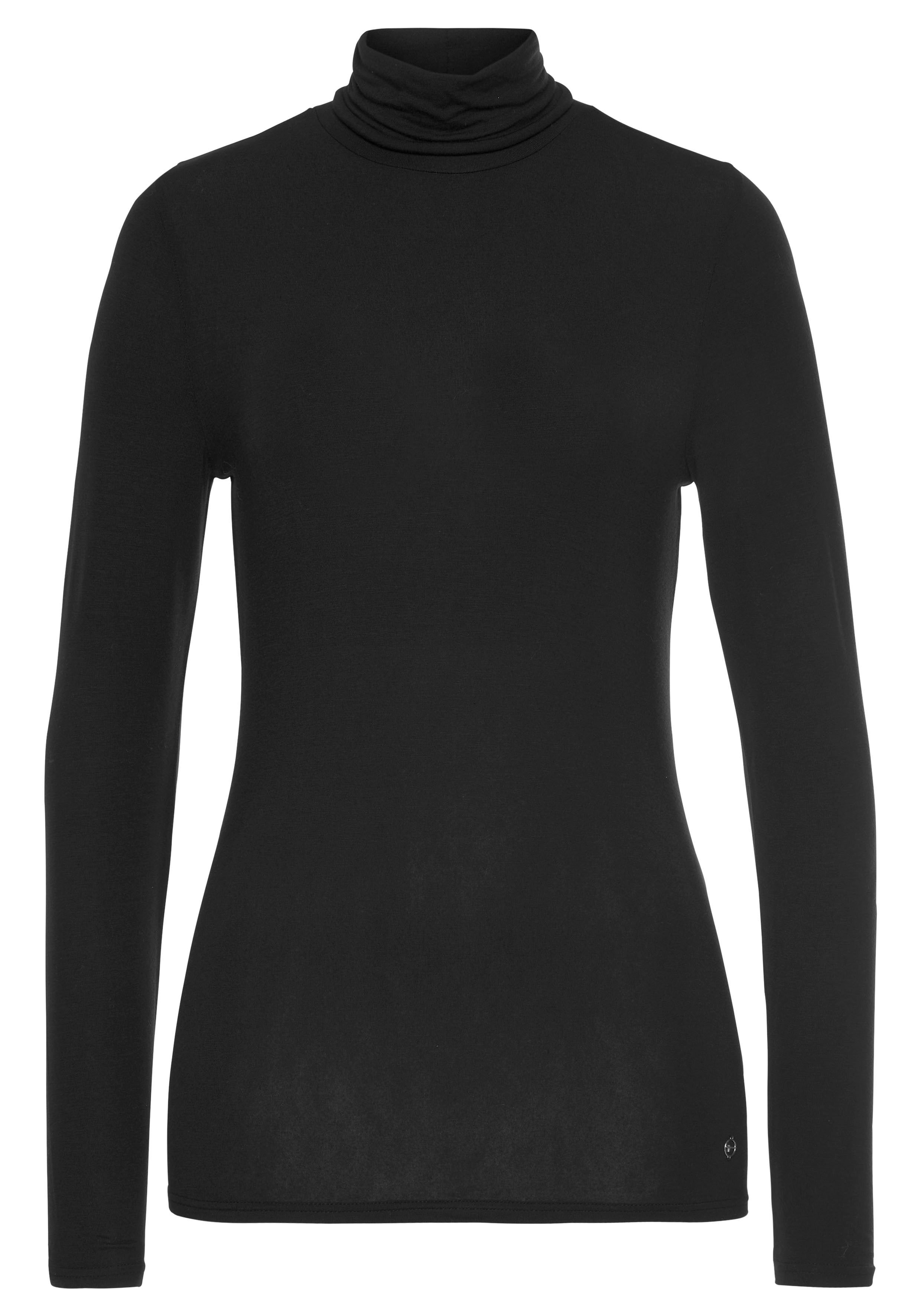 Tamaris Colshirt Lange mouw, Basic, van elastisch materiaal