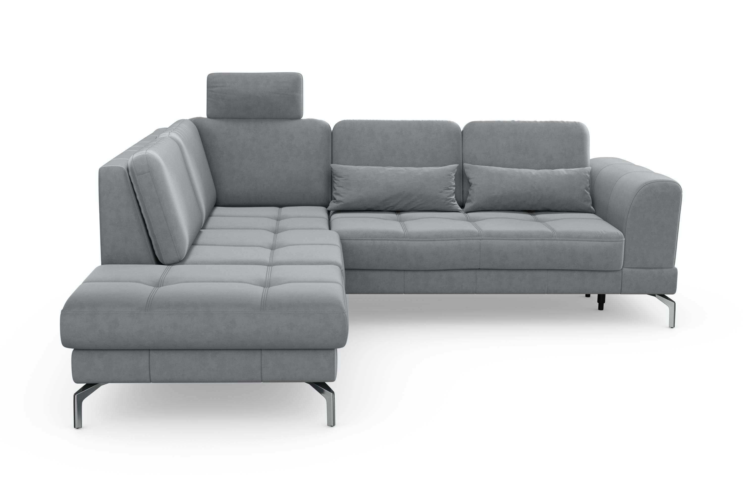 sit&more Hoekbank Bendigo L-vorm inclusief zitdiepteverstelling, bodemvrijheid 15 cm, in 2 pootkleuren