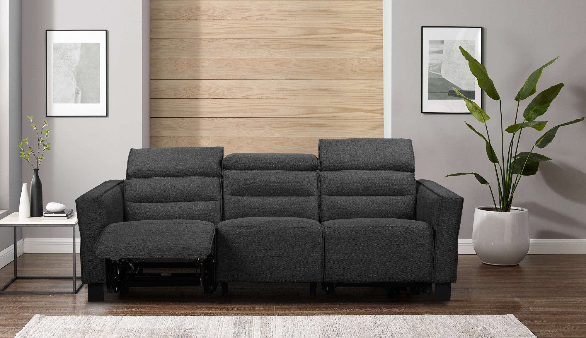Places of Style 3-zitsbank Carpari, 224 cm, handmatige of elektrische relaxfunctie in 2 zitplaatsen