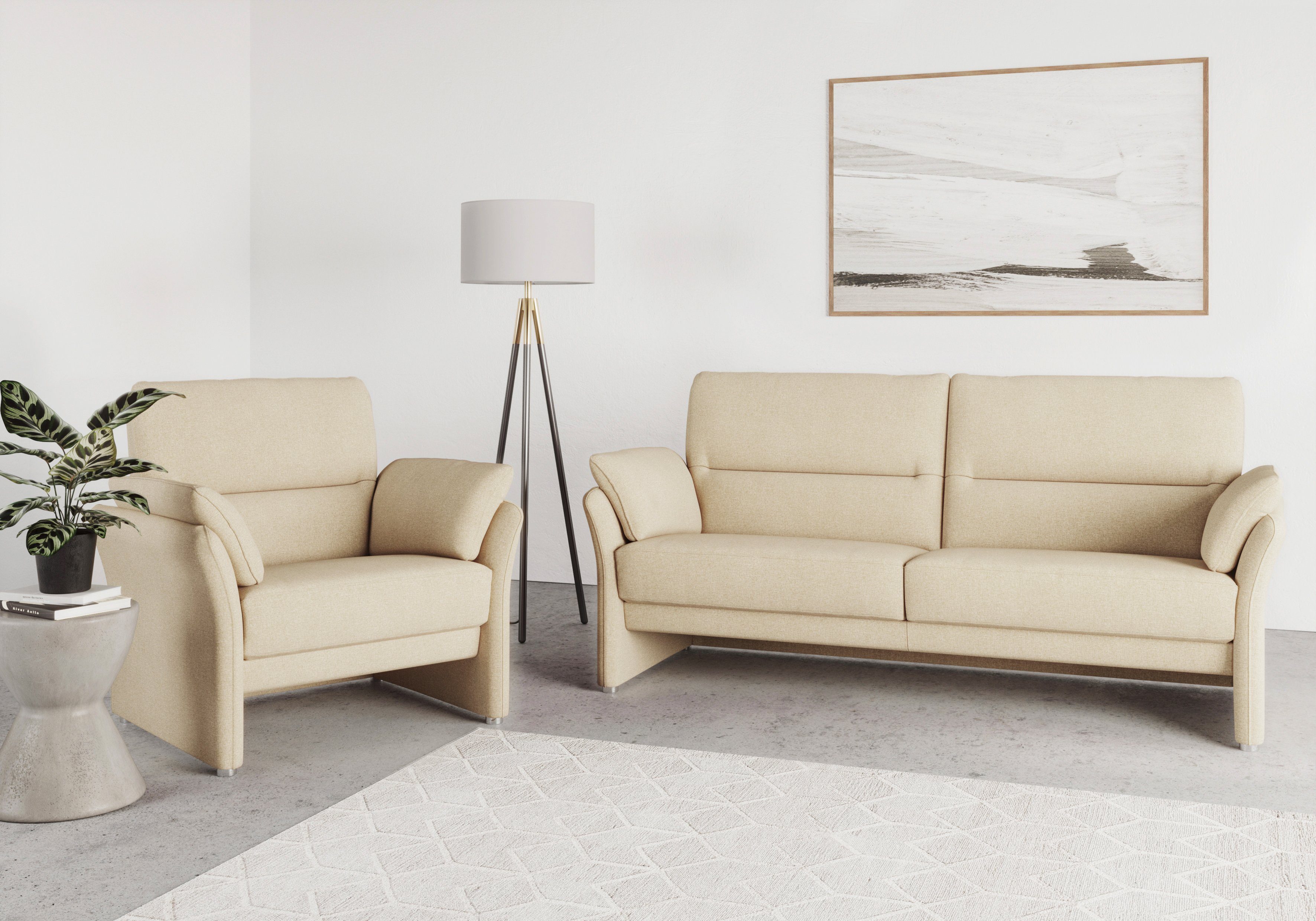 DOMO collection 2-zitsbank Pina met binnenvering, breedte 199 cm