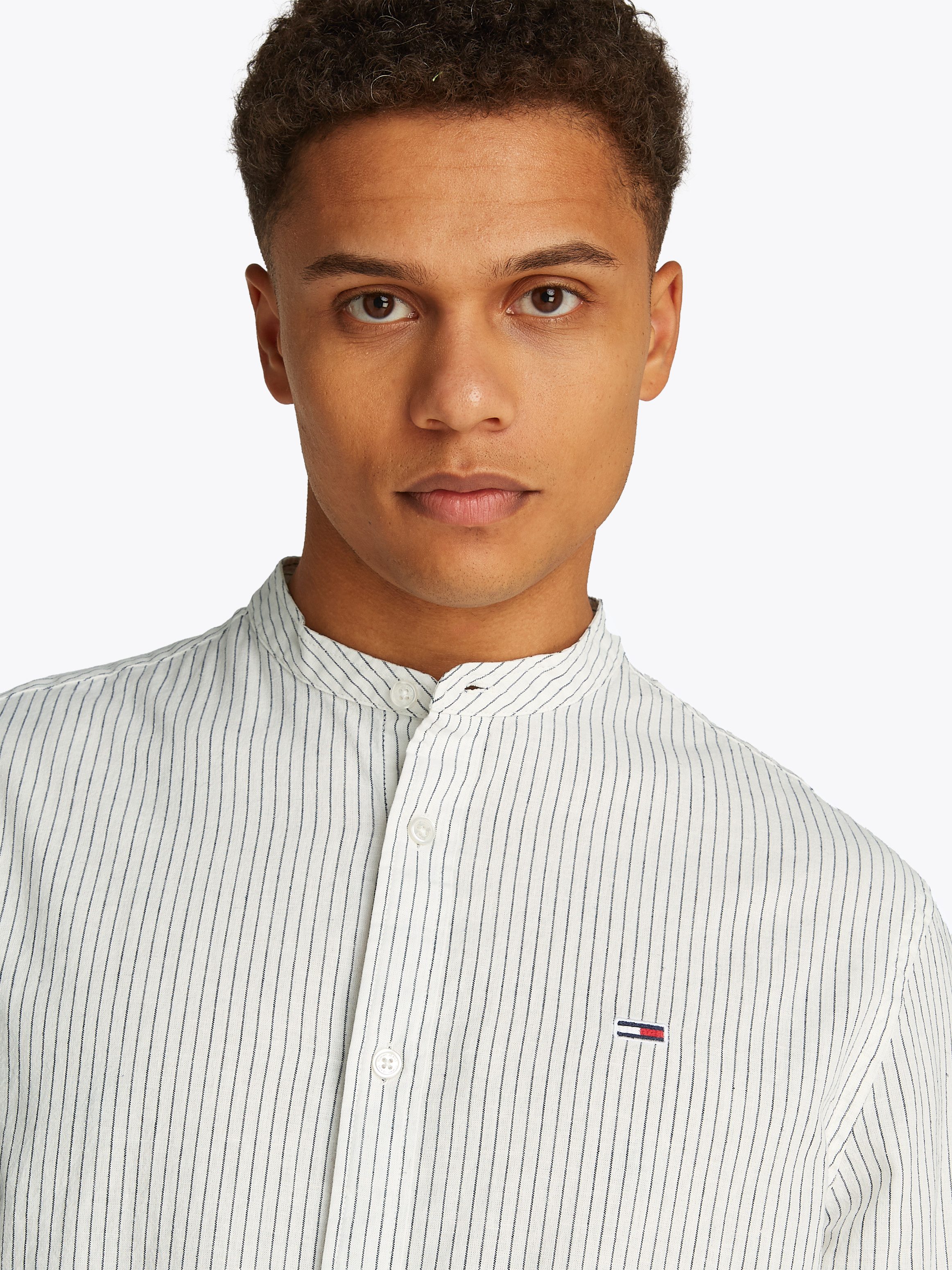 TOMMY JEANS Overhemd met lange mouwen TJM LINEN MIX BND STP SHRT EXT