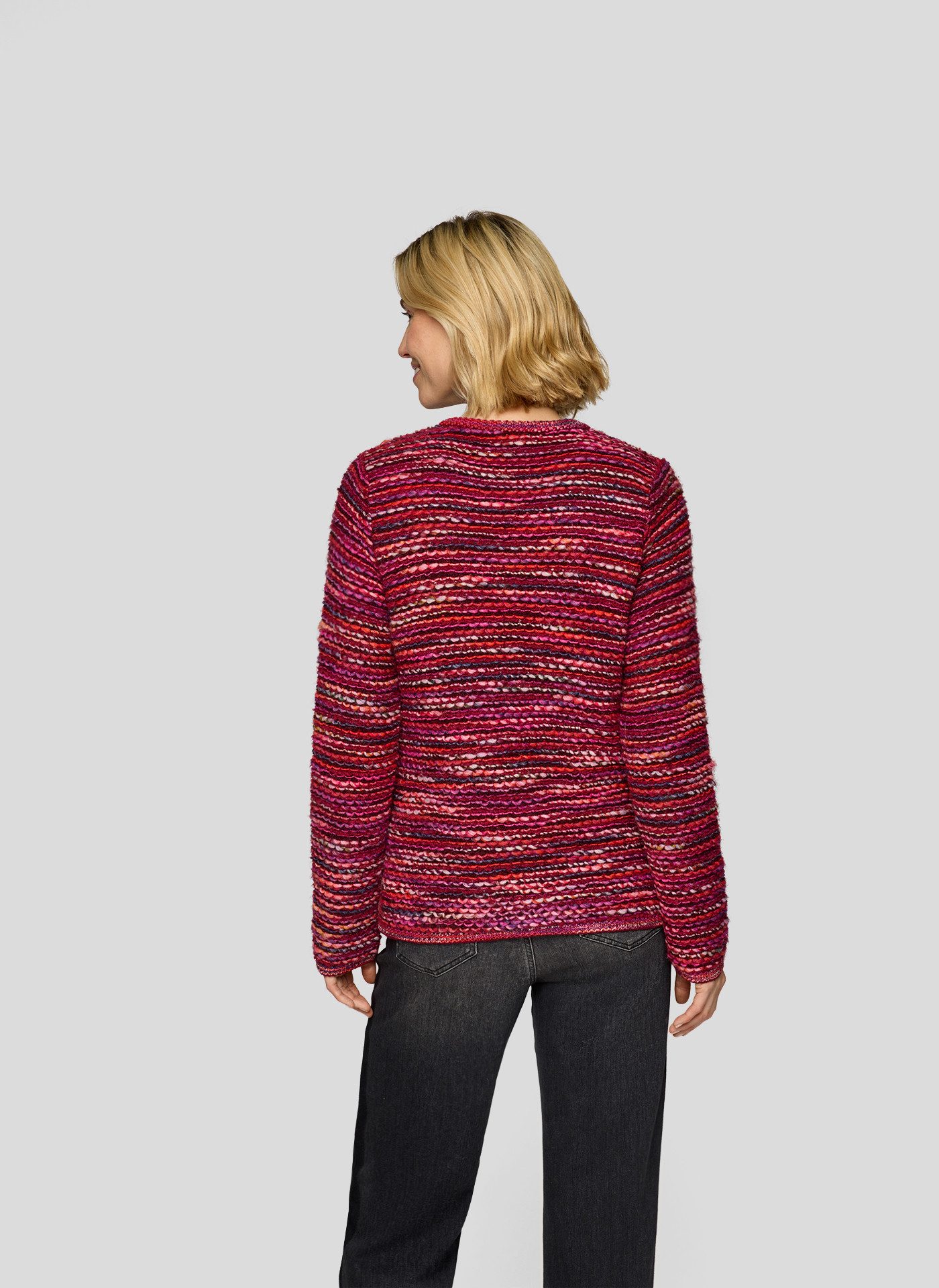 Rabe Vest in streepjes-design en in breisel-look