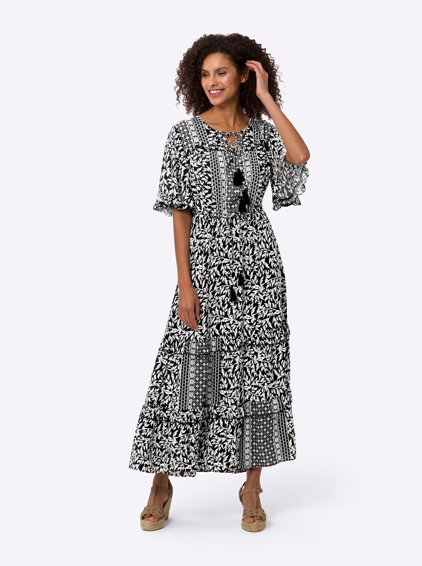 heine Maxi-jurk Gedessineerde jurk