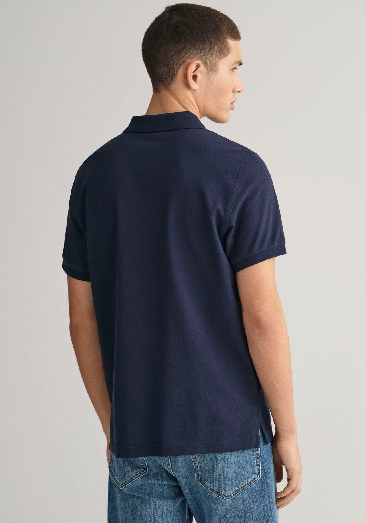 Gant Poloshirt REG SHIELD SS PIQUE POLO met logo en platte breikraag 100% katoen pique