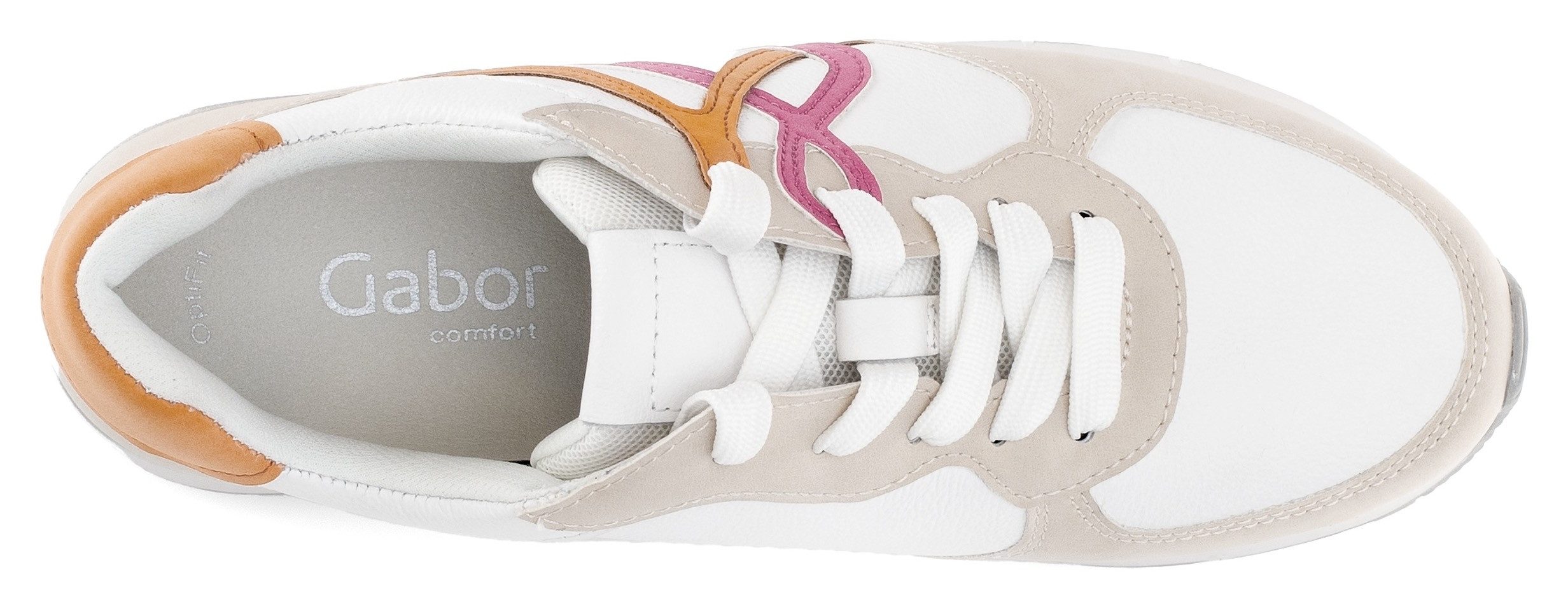 Gabor Sneakers met sleehak Florence , vrijetijdsschoen, lage schoen, veterschoen in comfortwijdte g (=breed)
