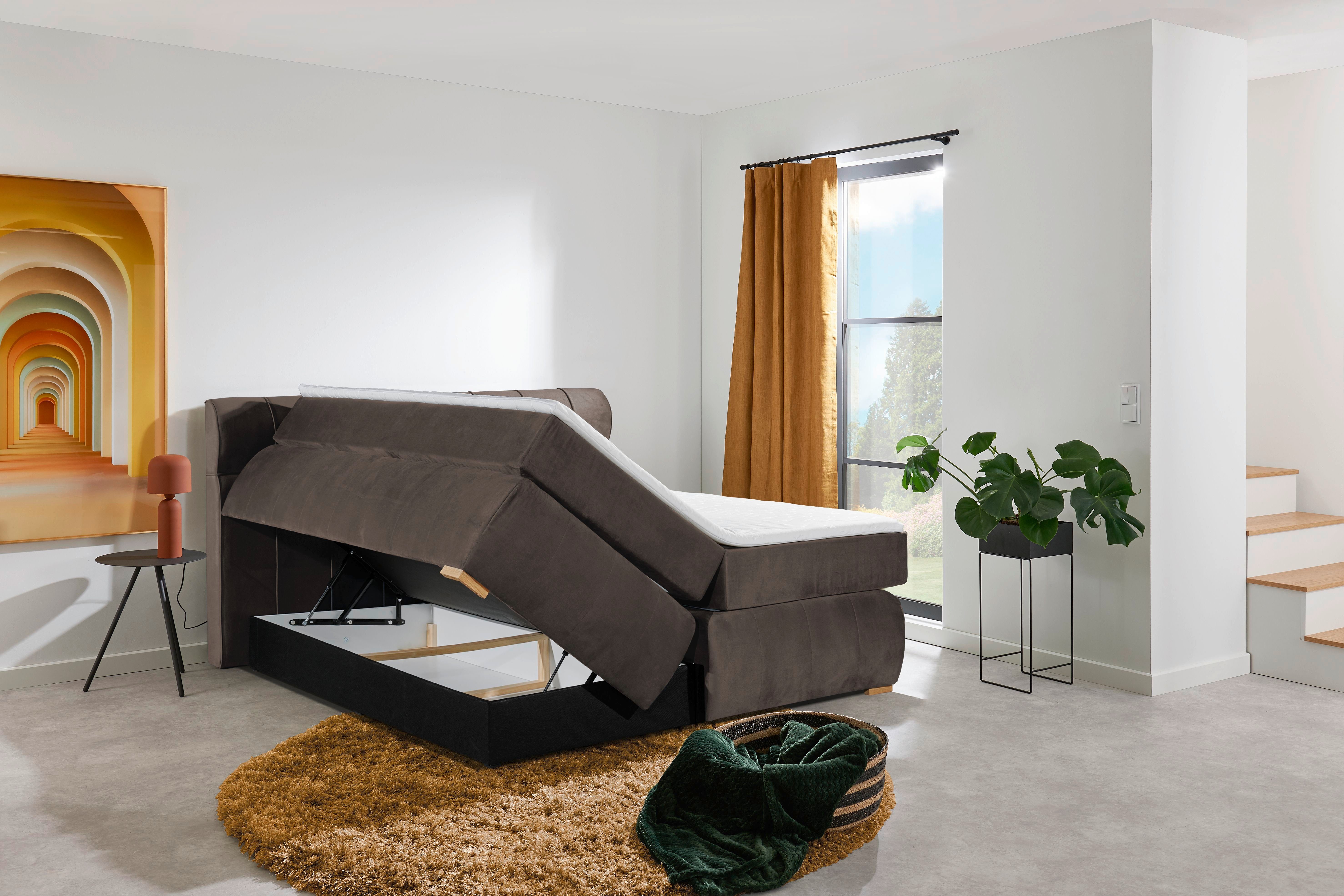 Places of Style Boxspring Felicia in h4, incl. matrastopper en bedbox