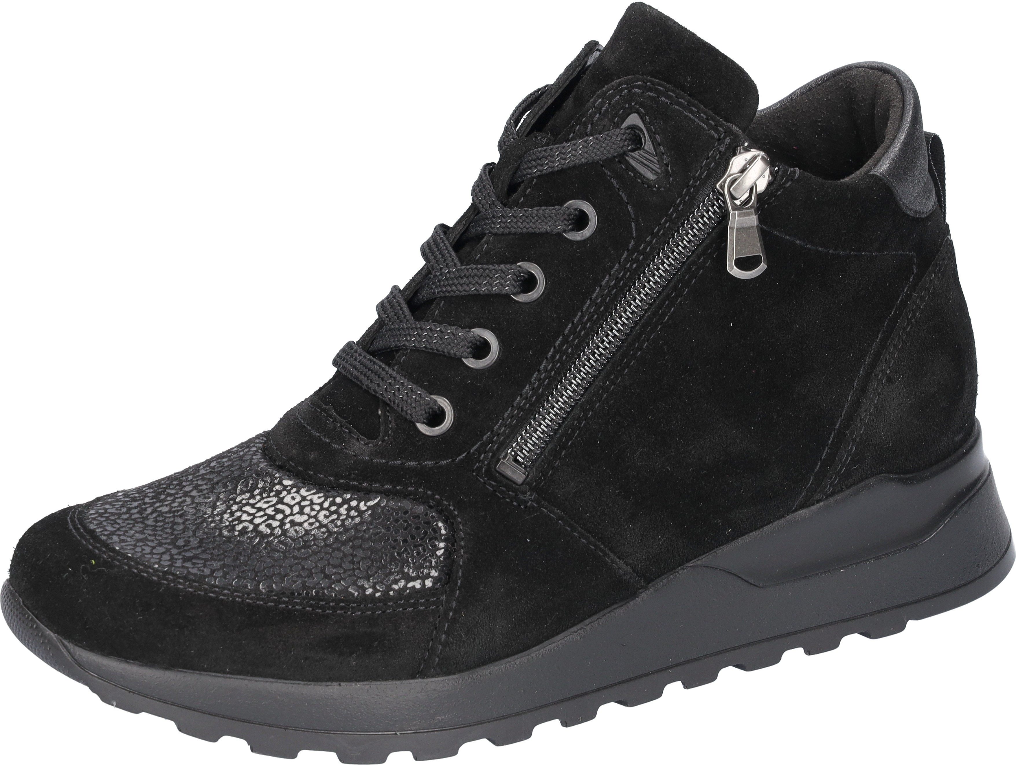 Waldläufer Hoge veterschoenen HIROKO SOFT , sleehakboots, comfortschoen, comfortabele schoen met orthotritt, g-breedte dames veterlaarsjes maat 40 EU
