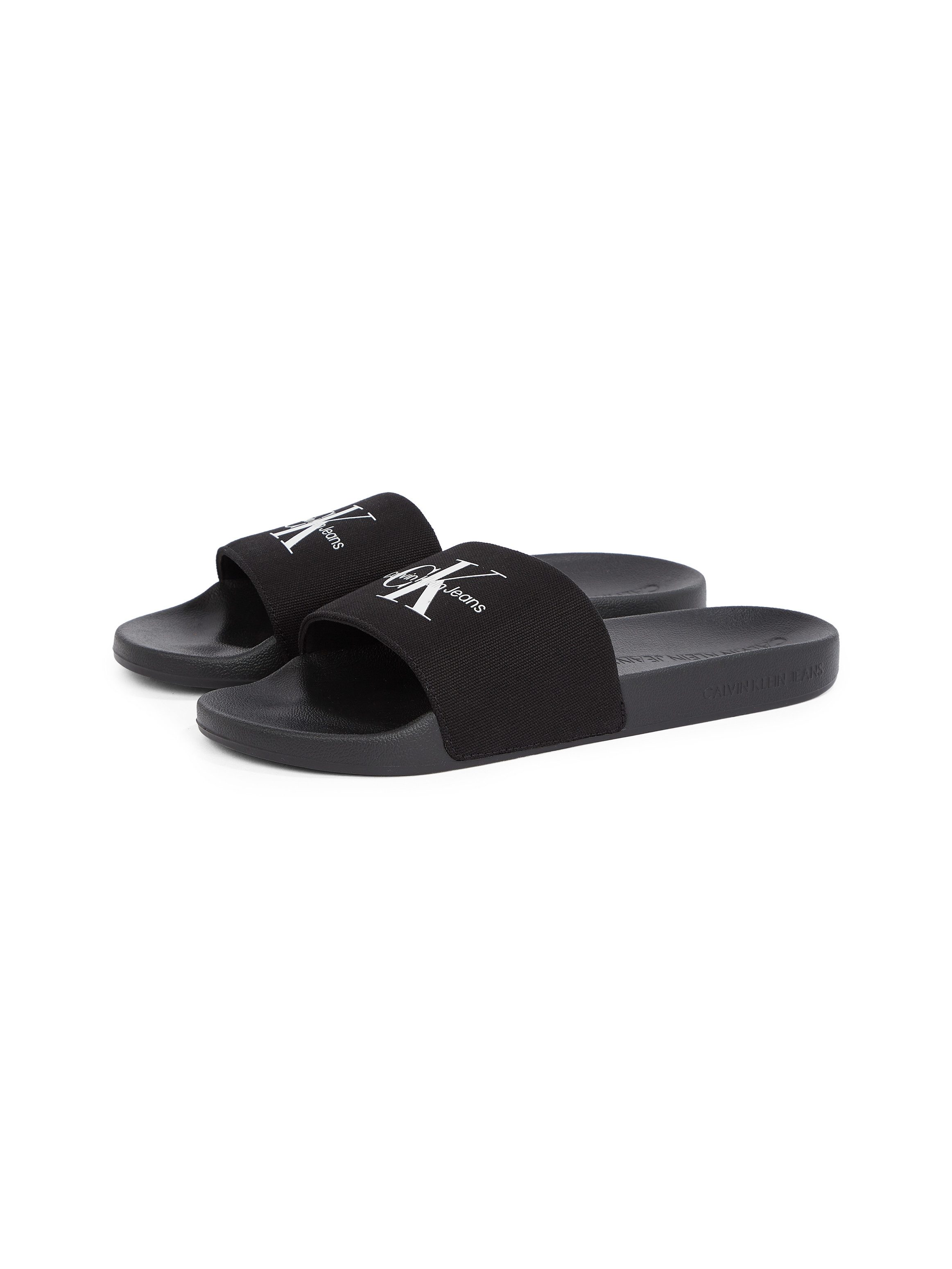Calvin Klein Badslippers SLIDE MONOGRAM zomerschoen, slippers, badschoens, strandschoen met logo-opschrift