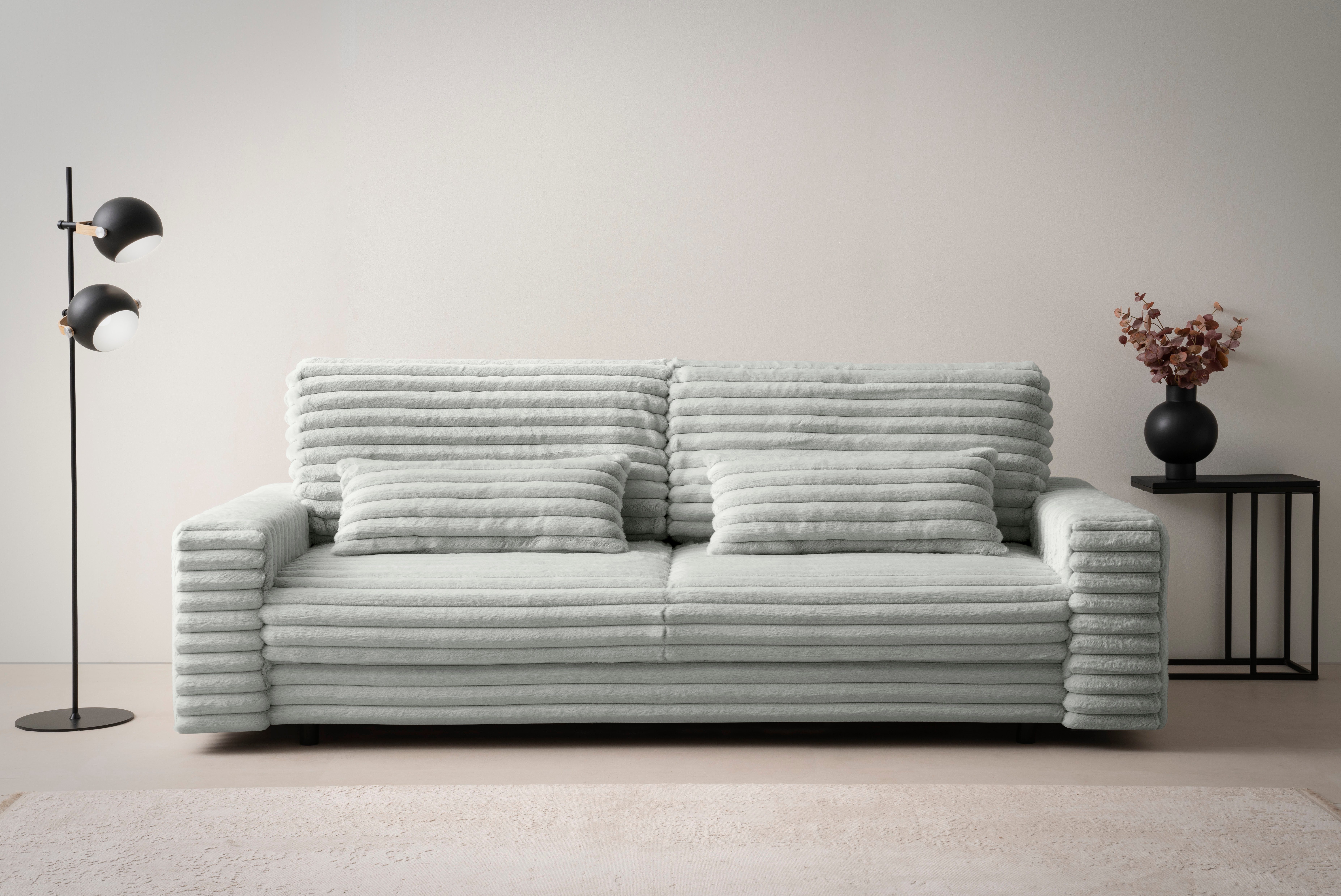 LeGer Home by Lena Gercke Slaapbank Imoga, kussen met slaapfunctie, 3-zits bank, bank met bedlade in moderne kleuren en stoffen, bedfunctie, ligoppervlak: 200x150 cm