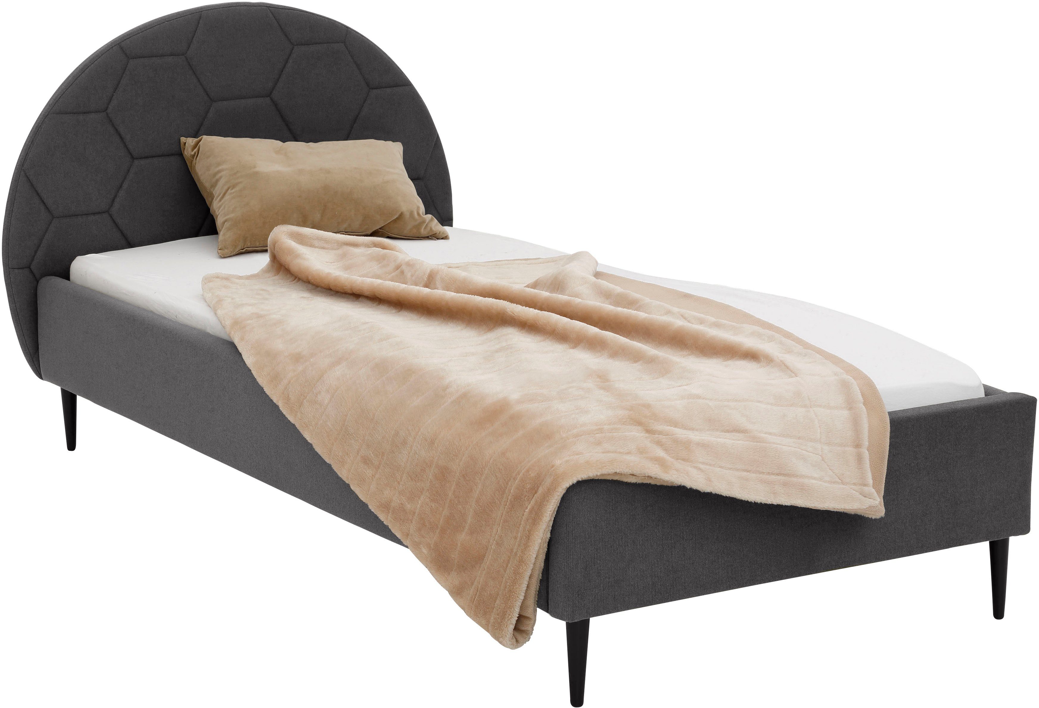 Lüttenhütt Gestoffeerd bed Gebko prettig bekleed hoofdbord met decoratief honingraatmotief