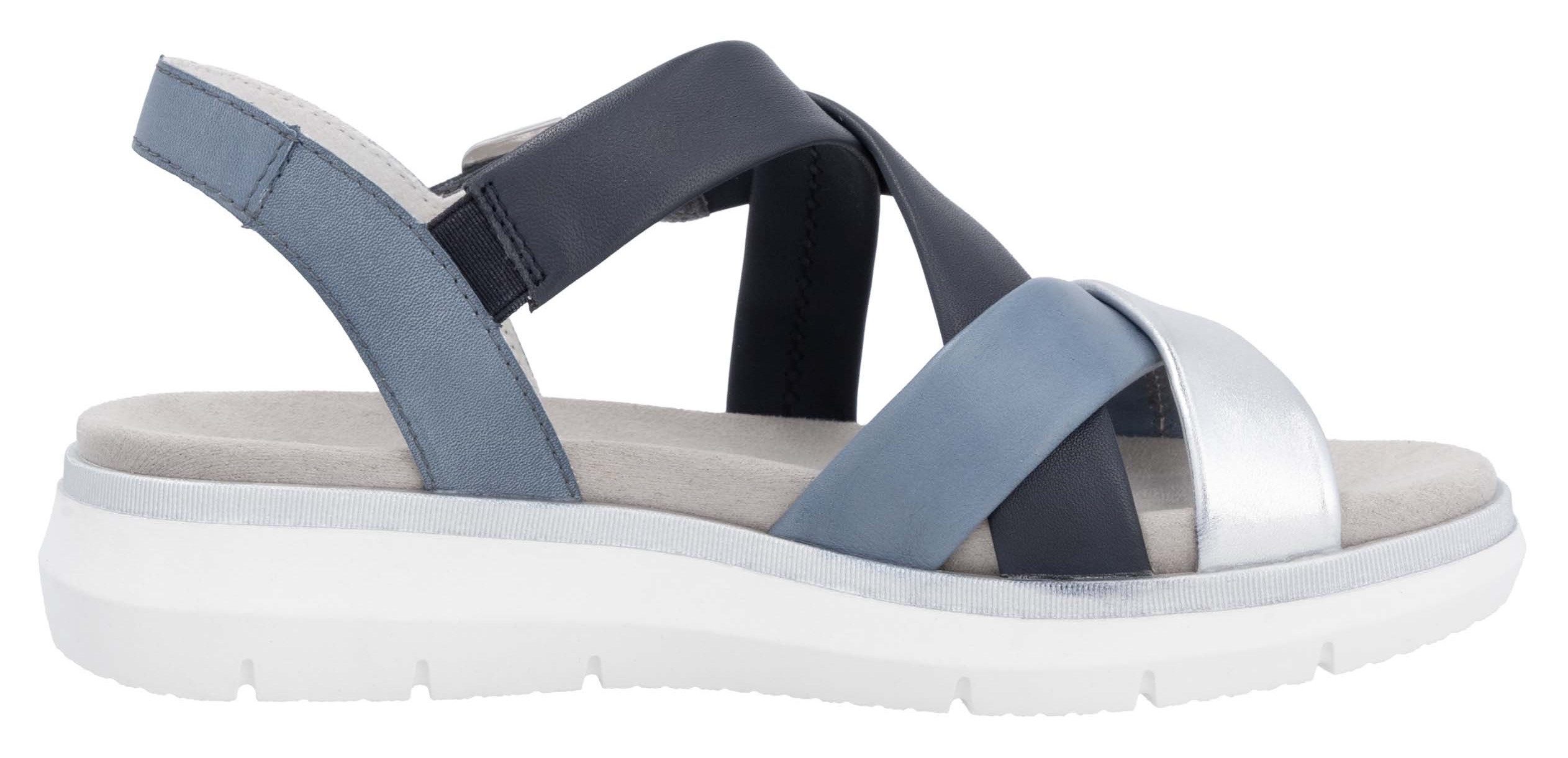 Remonte Sandalen Elisabeth Hurley-Collection , sleehak, zomerschoen, sandaal met kruisbandage