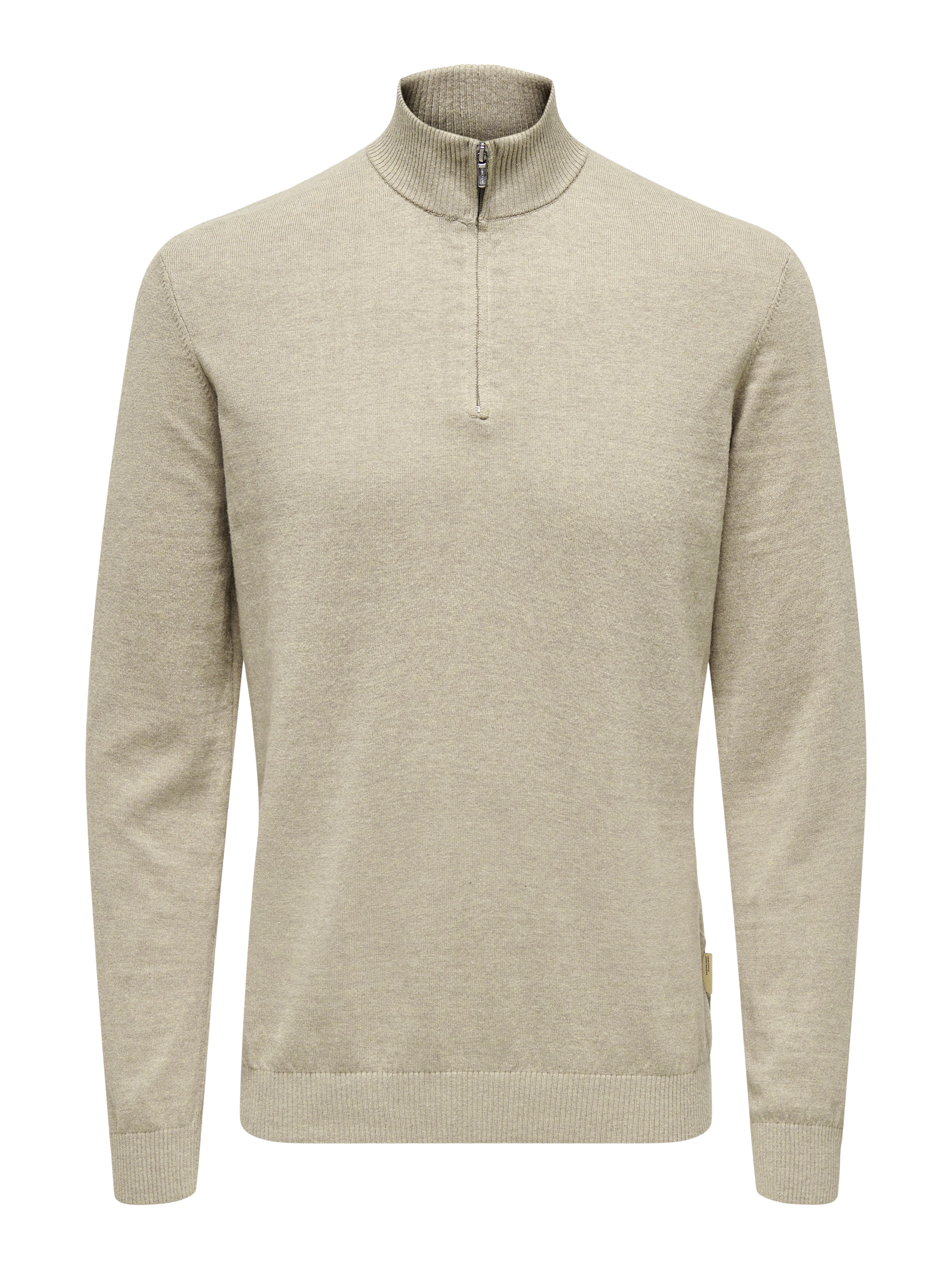 ONLY & SONS Schipperstrui ONSLOUI REG 12 MEL HALF ZIP KNIT NOOS