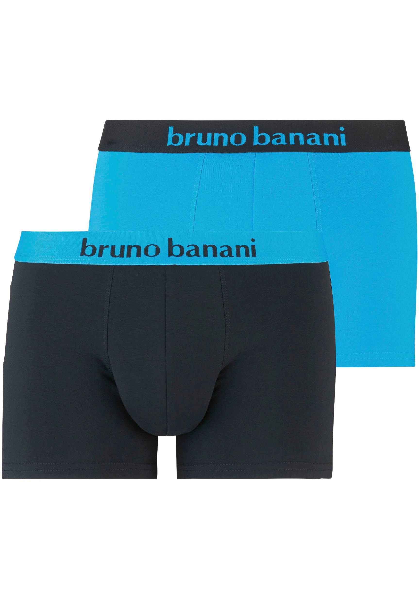 Bruno Banani Boxershort met contrasterend logo-tailleband (2 stuks, Set van 2) jongens boxershorts maat L/6 blauw
