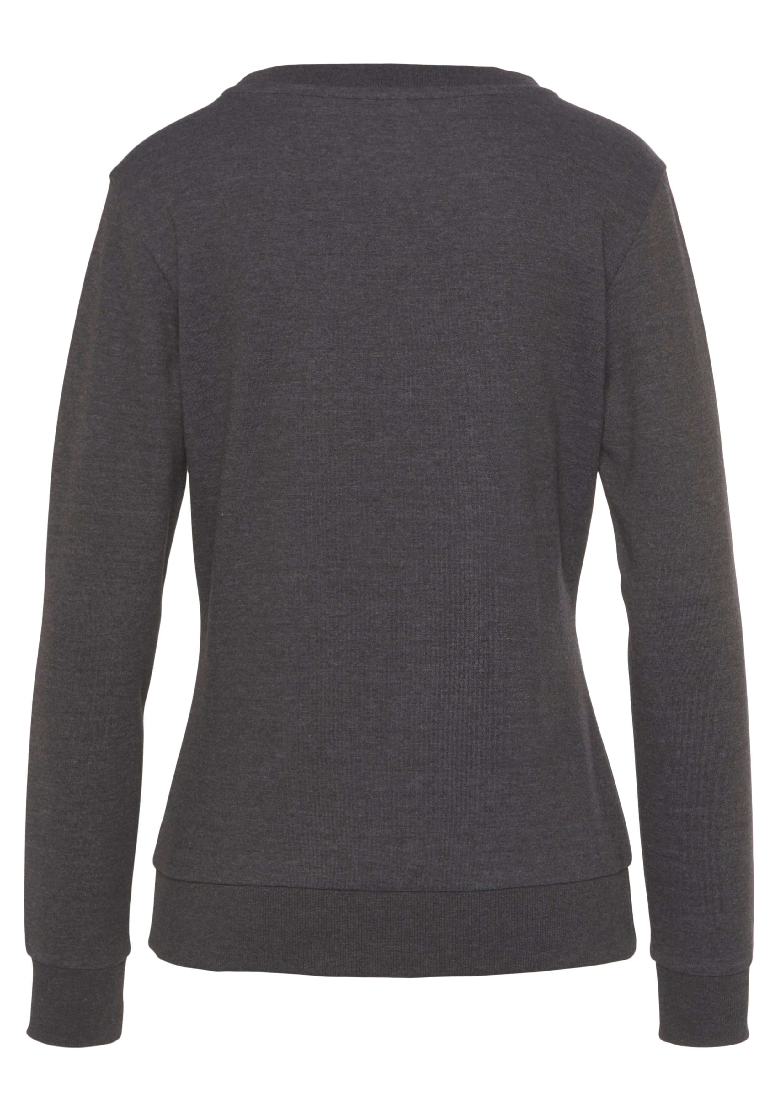 Bench. Loungewear Sweatshirt Loungeshirt met glanzende logo-borduurwerk, loungewear
