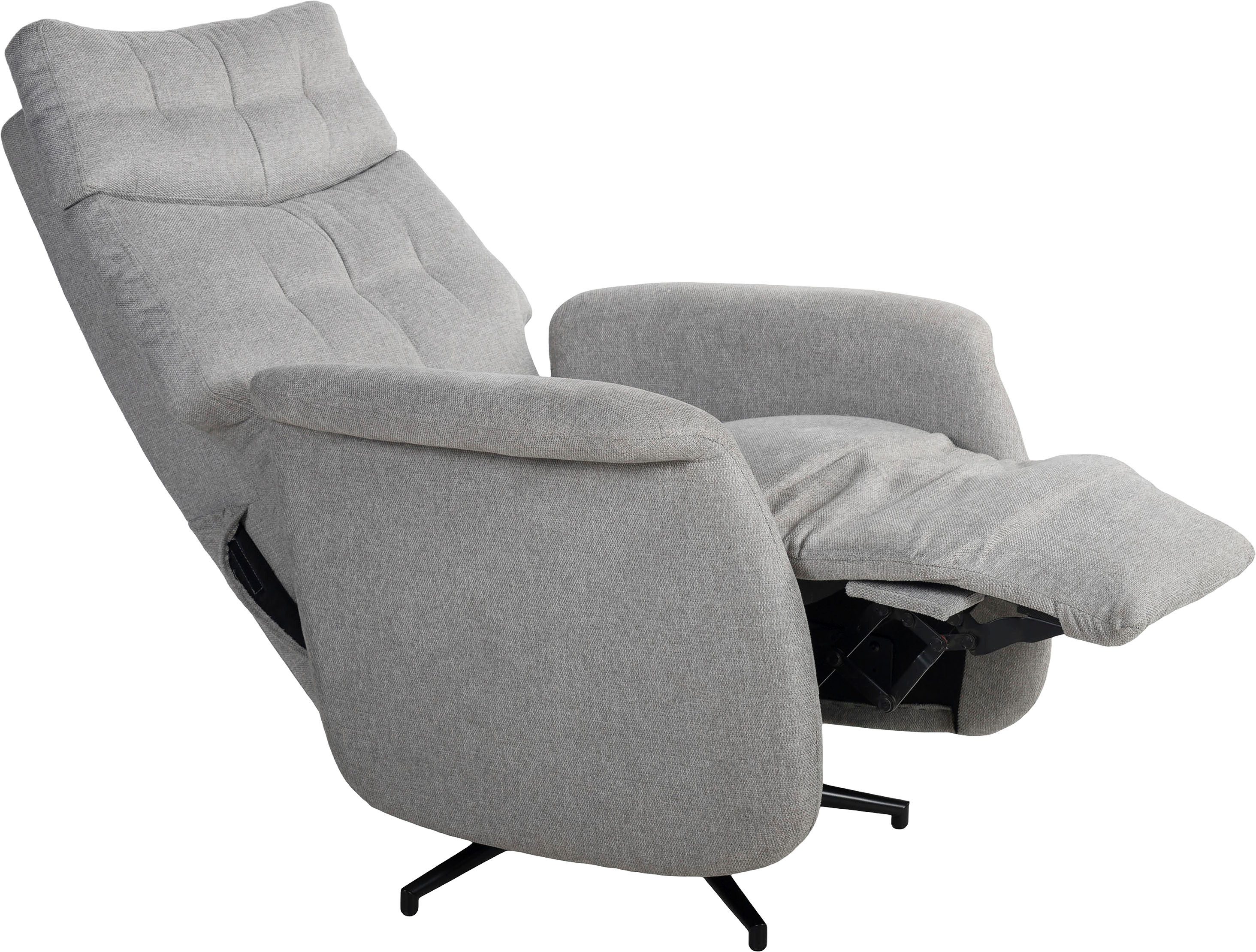 Duo Collection Relaxfauteuil Peralta geïntegreerde voetensteun, staal golfondersteuning, 115 kg, 360° draaibaar (1 stuk)