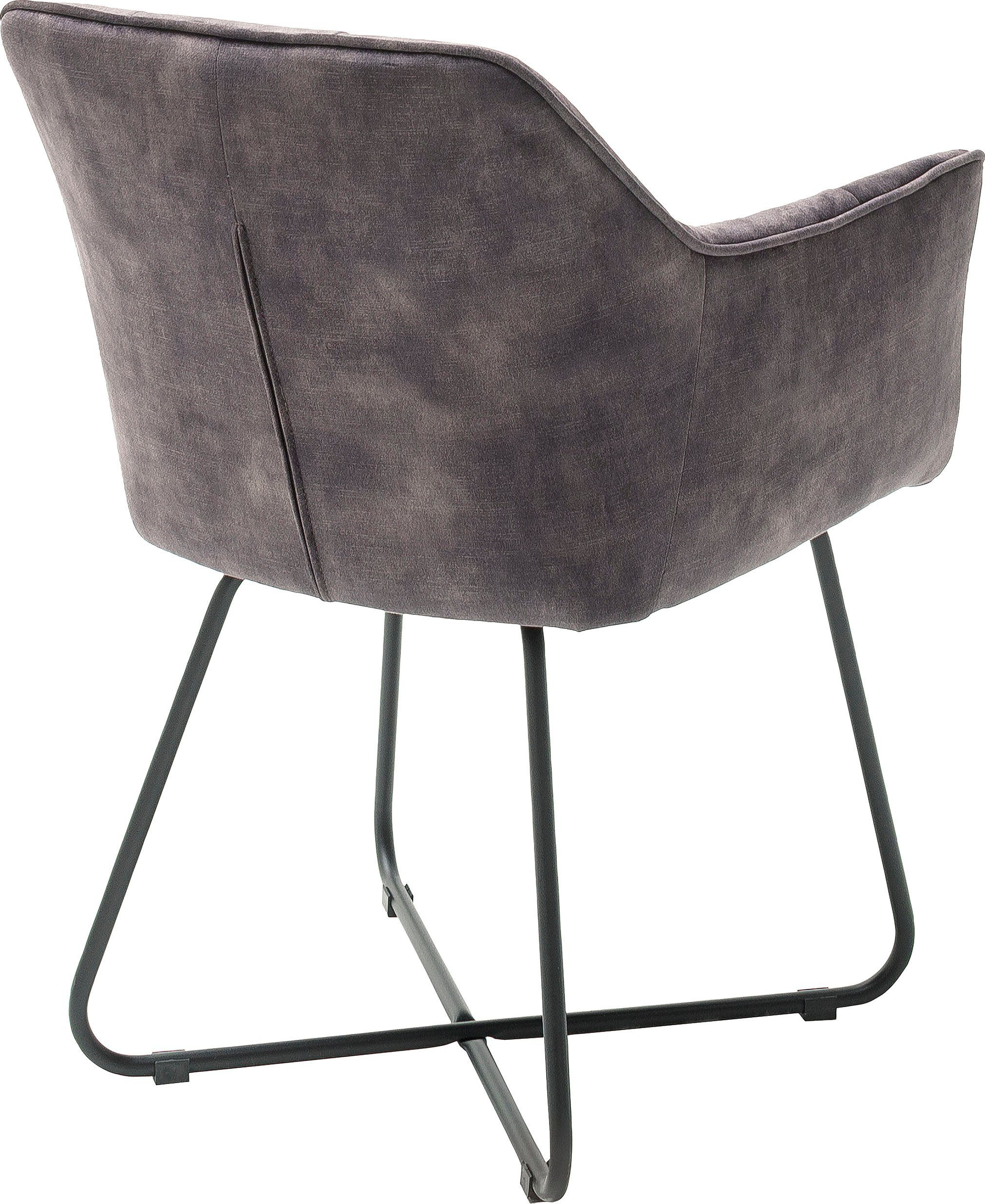 MCA furniture Eetkamerstoel Panama Vintage suède-look met opstaande naad, stoel belastbaar tot 120 kg (2 stuks)