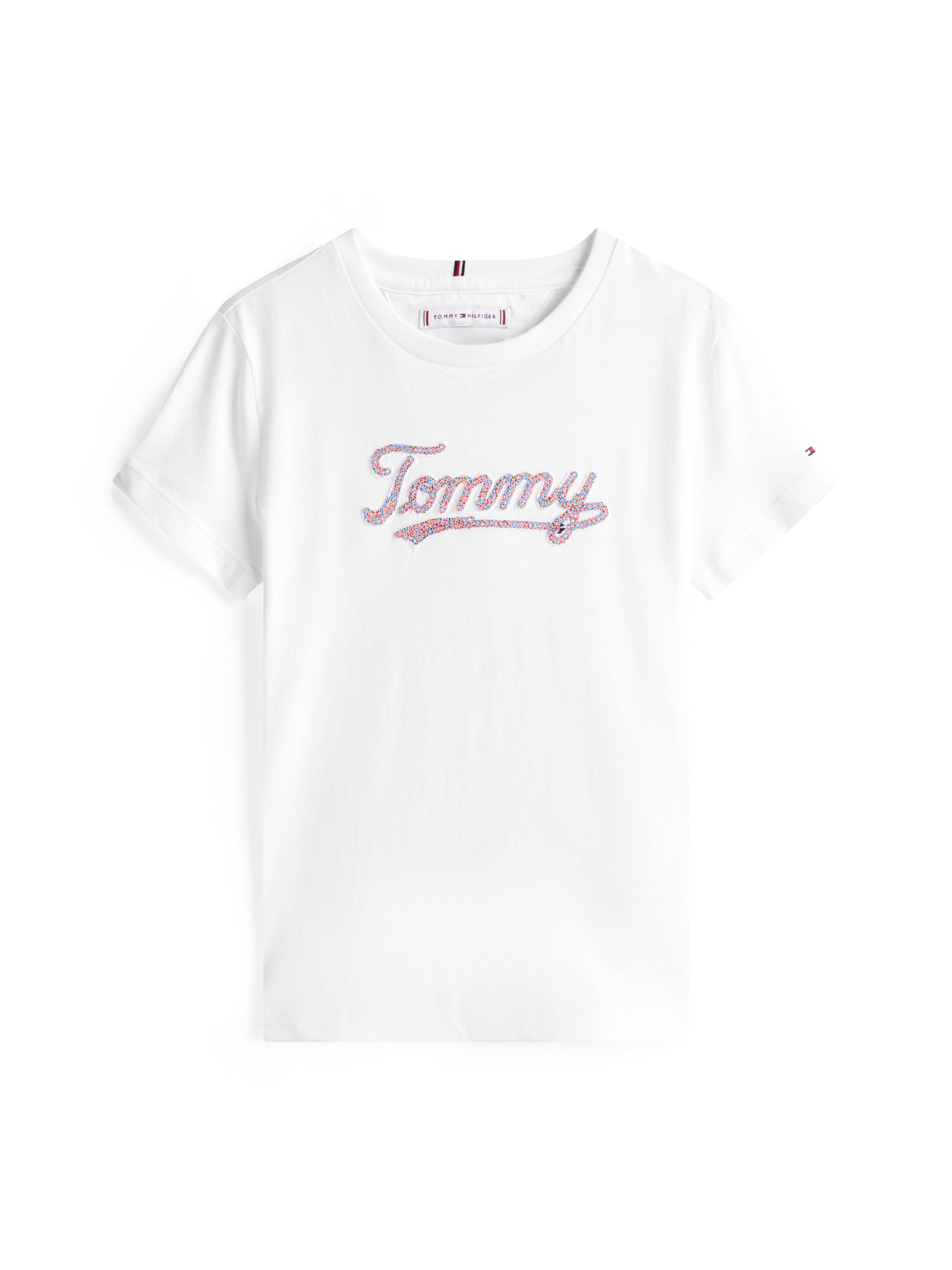 Tommy Hilfiger T-shirt TOMMY SCRIPT SEQUINS TEE SS voor kinderen tot 16 jaar, met pailletten