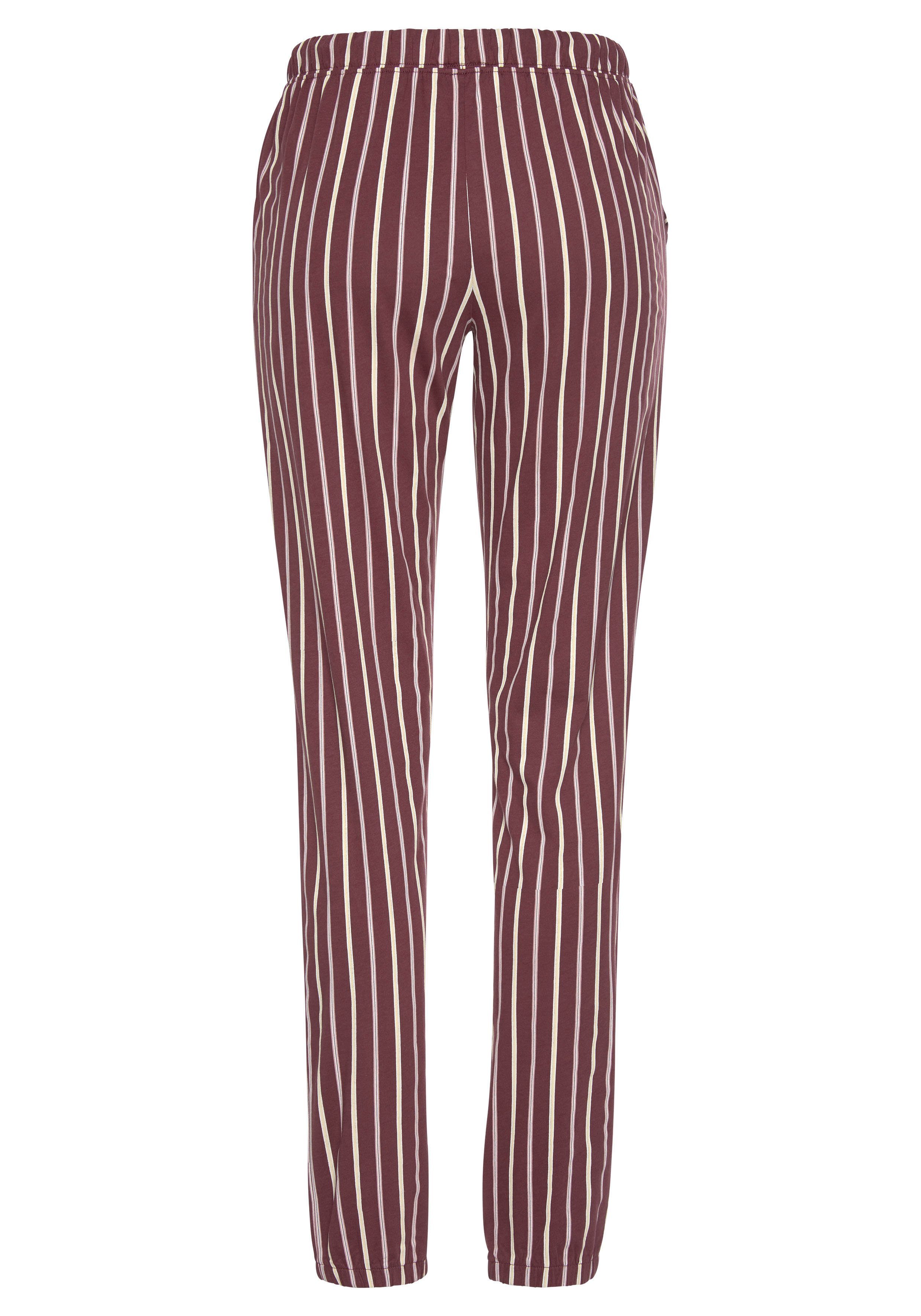 Lascana Pyjama met geribd shirt met lange mouwen (2-delig, 1 stuk)