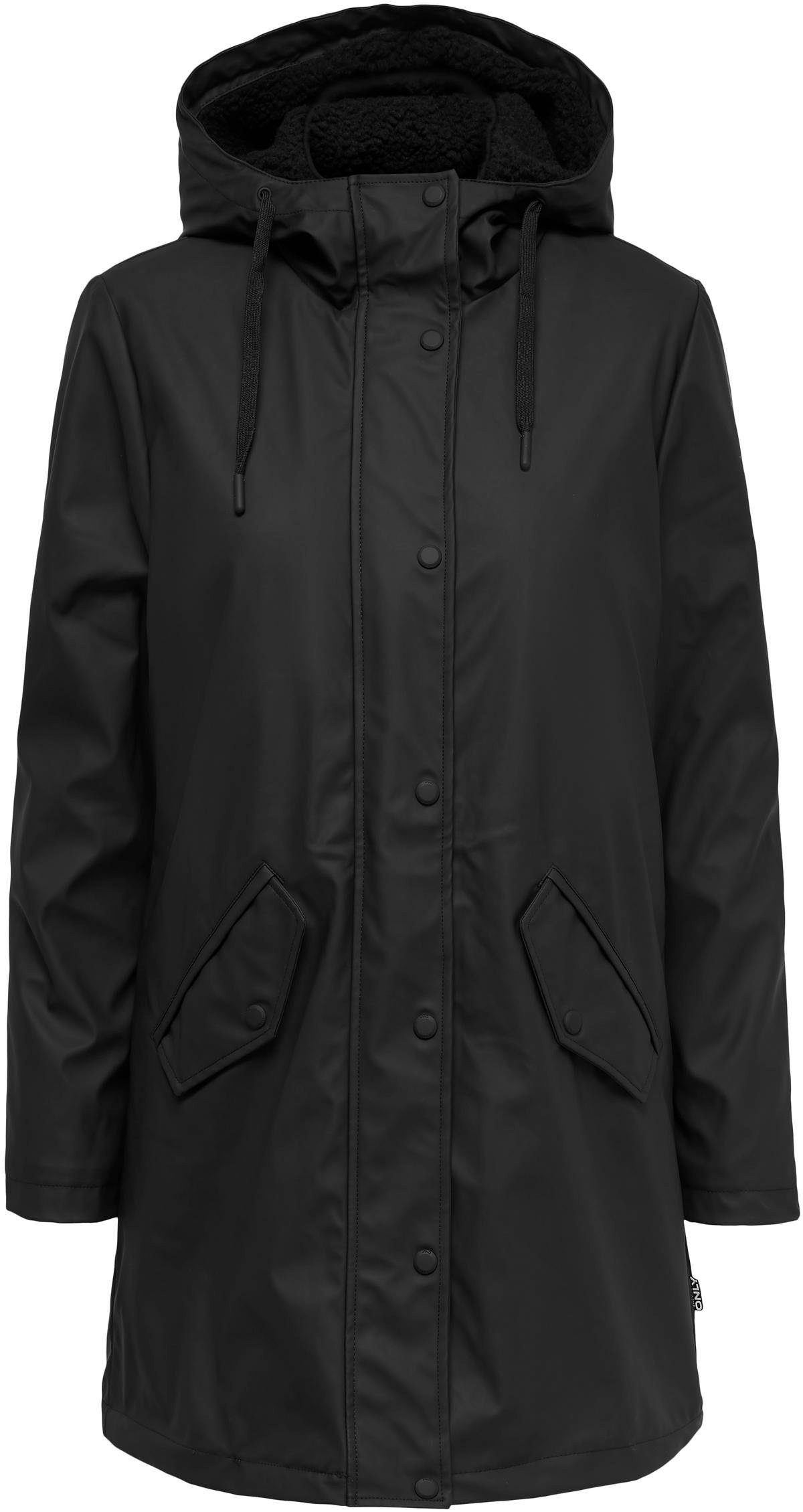 Only Functionele jas ONLSALLY RAINCOAT OTW NOOS met capuchon en voering van teddy-pluche