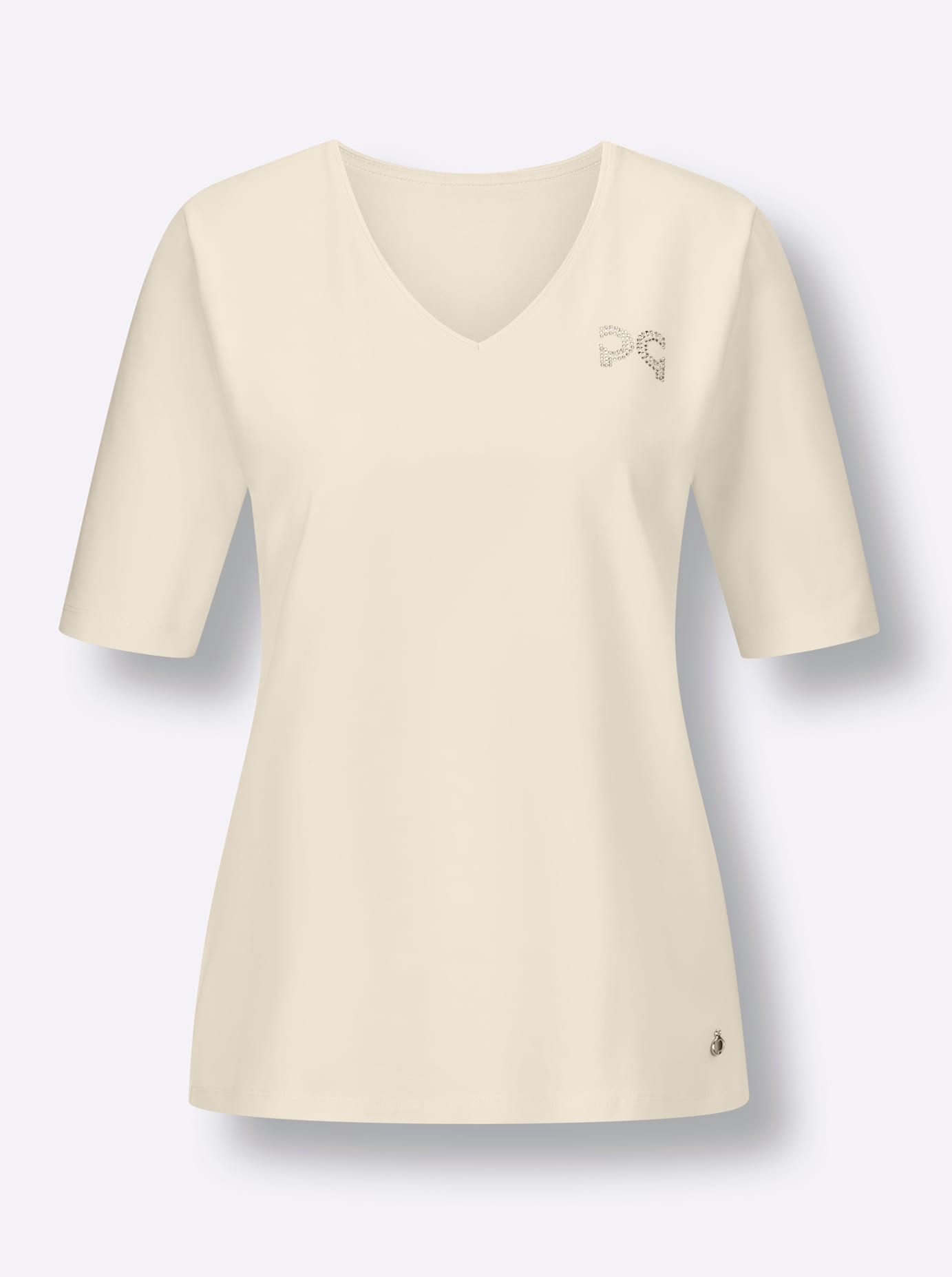CREATION L PREMIUM Shirt met V-hals Pima-katoenen shirt (1-delig)