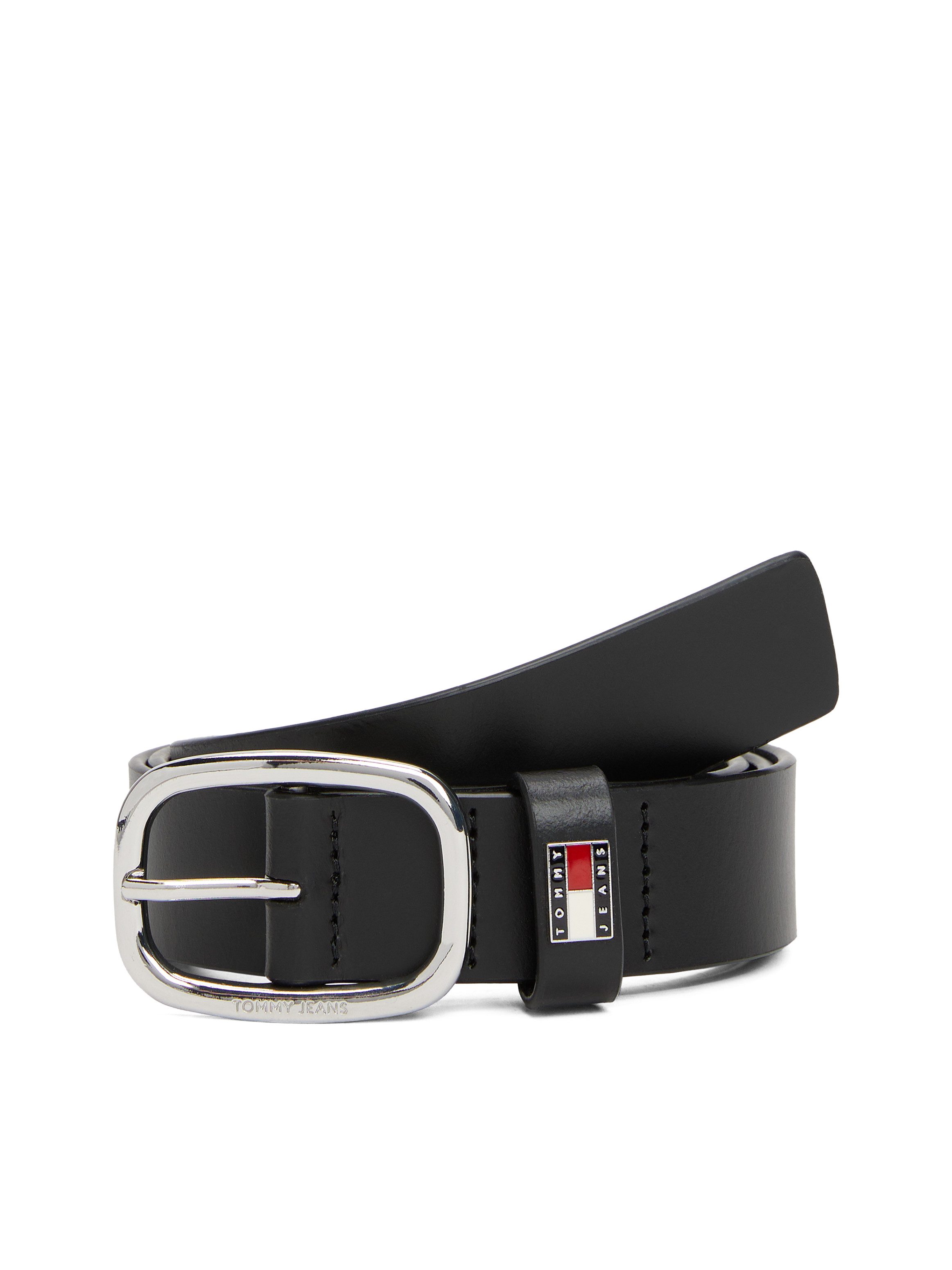 TOMMY JEANS Leren riem TJW OVAL 3.0 Ovale eenvoudig pin sluiting en logo op de sluiting