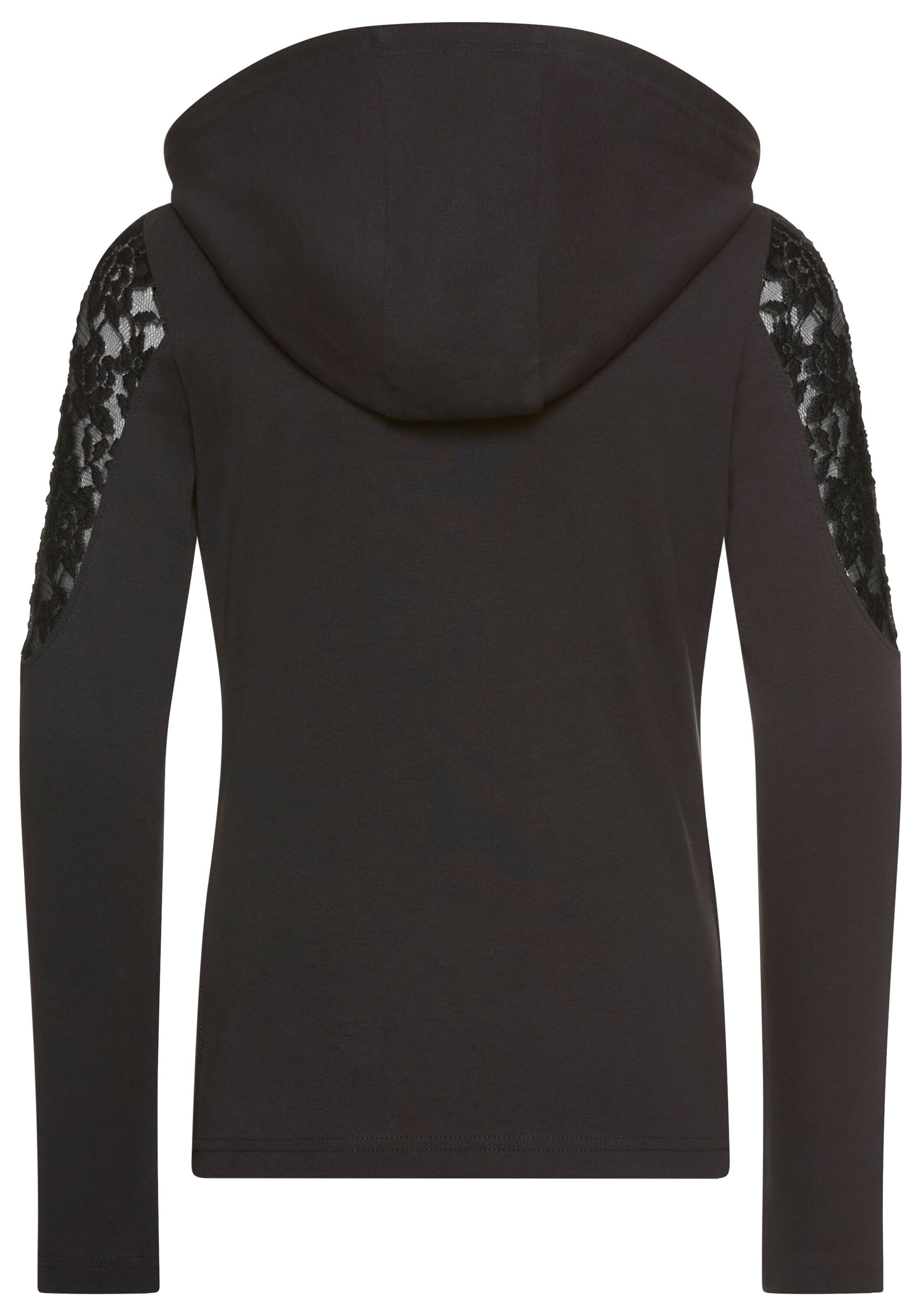 KIDSWORLD Capuchonshirt Shirt met kantinzet voor meisjes