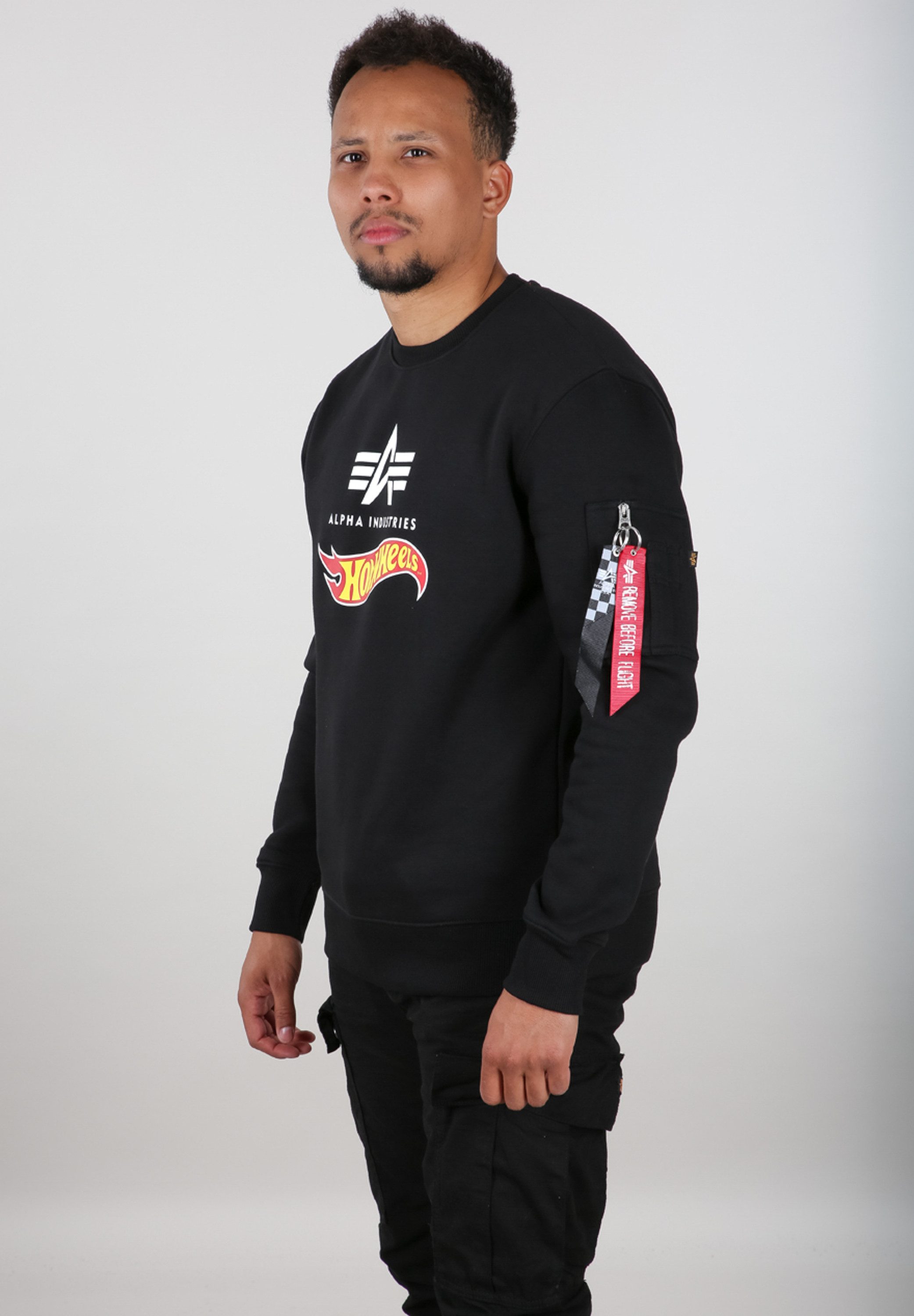Alpha Industries Sweater Men Sweatshirts Hot Wheels Flag Sweater