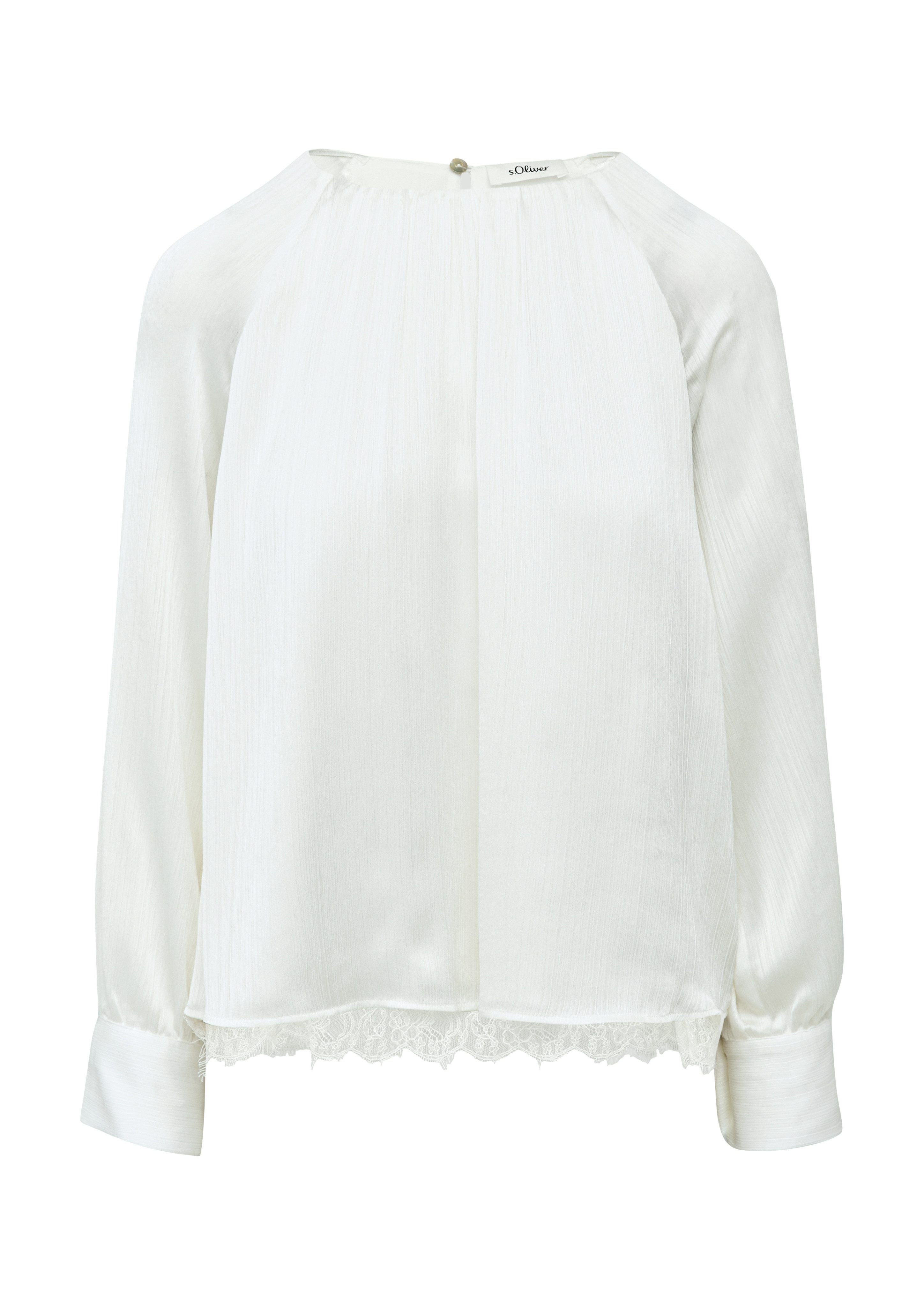 s.Oliver BLACK LABEL Blouse met lange mouwen met lichte ribstructuur