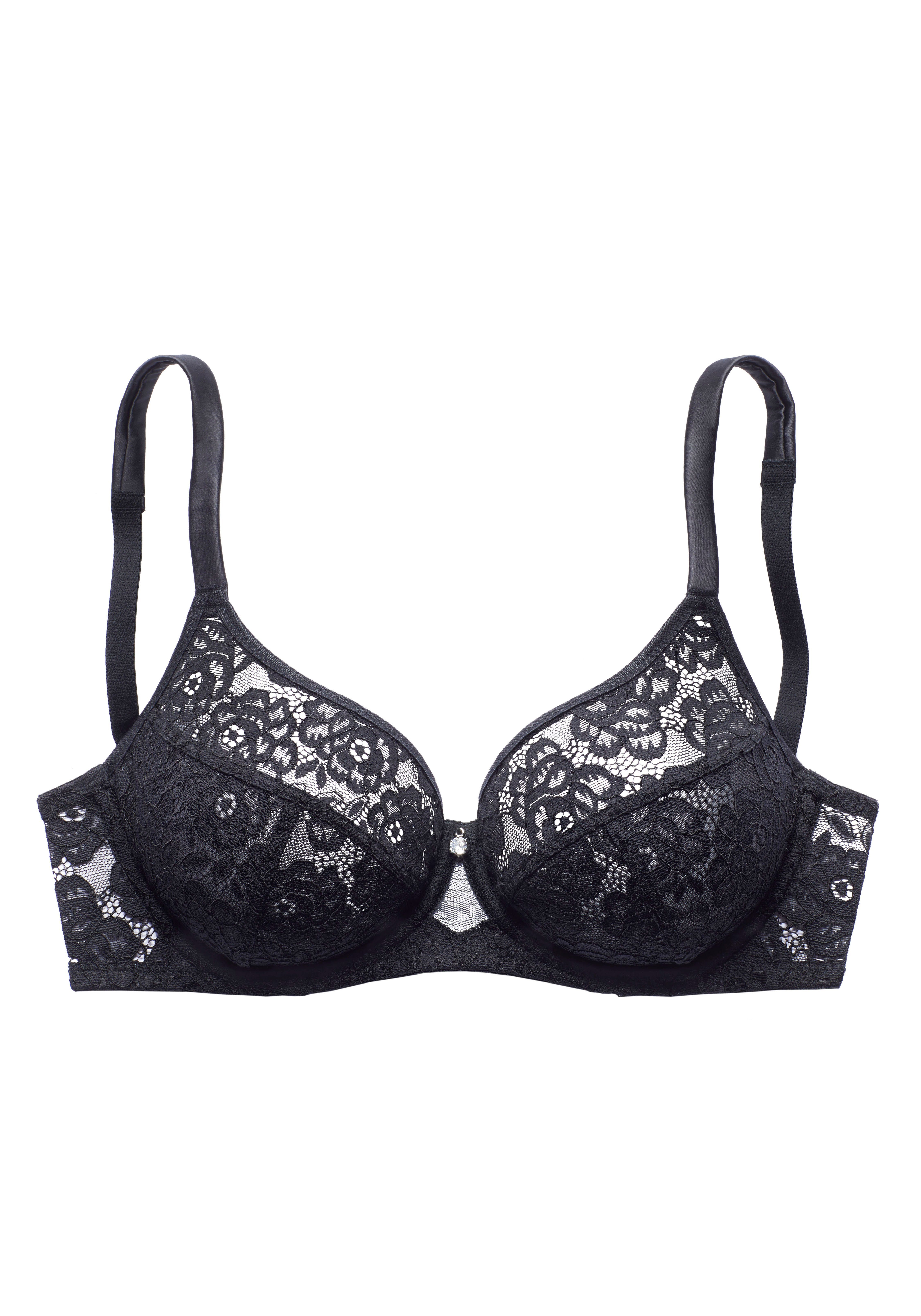 Nuance Beugel-bh van elastisch jacquard kant met satijnachtige bandjes, lingerie