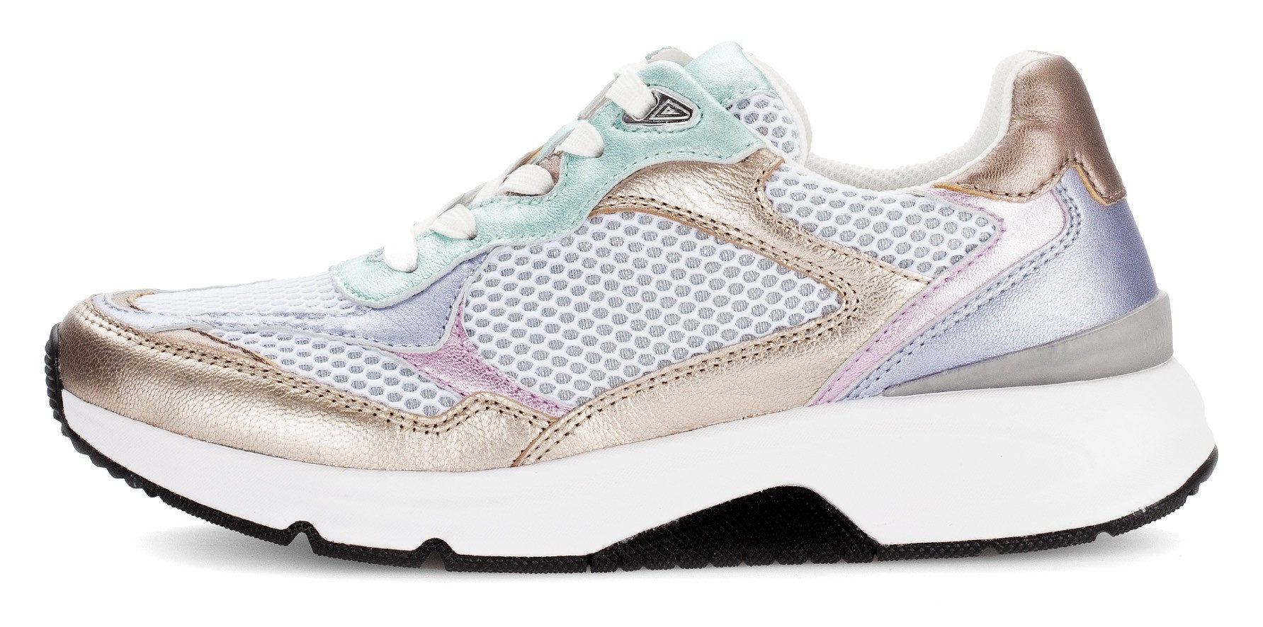 Gabor Rollingsoft Sneakers met sleehak , vrijetijdsschoen, halfschoen, veterschoen met gepolsterde schacht