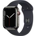 apple smartwatch watch series 7 gps + cellular, 45 mm zwart