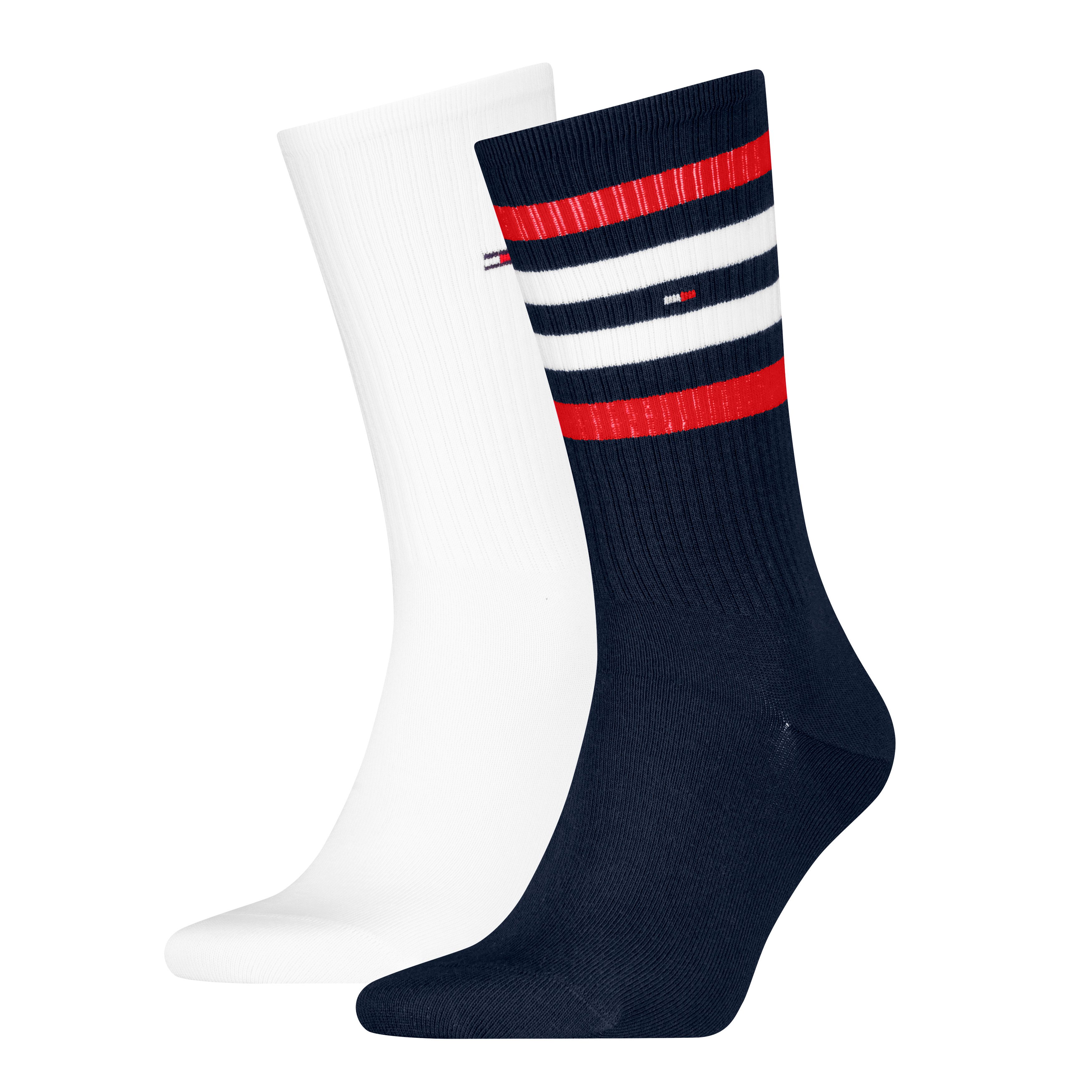 Tommy Hilfiger Sokken TH MEN SPORT SOCK 2P STRIPE met kleurrijke streepdetailleringen (2 paar)