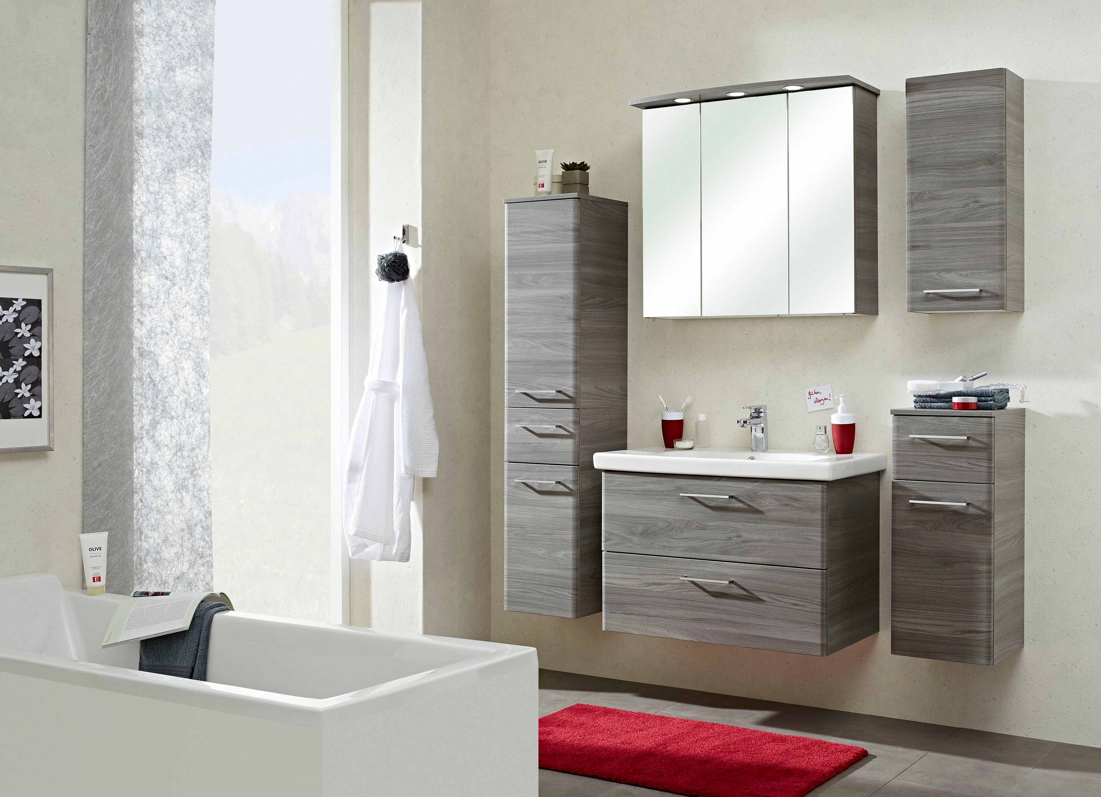 Saphir Spiegelkast Quickset 916 badkamermeubel, 3 spiegeldeuren, 6 planken, 75 cm breed