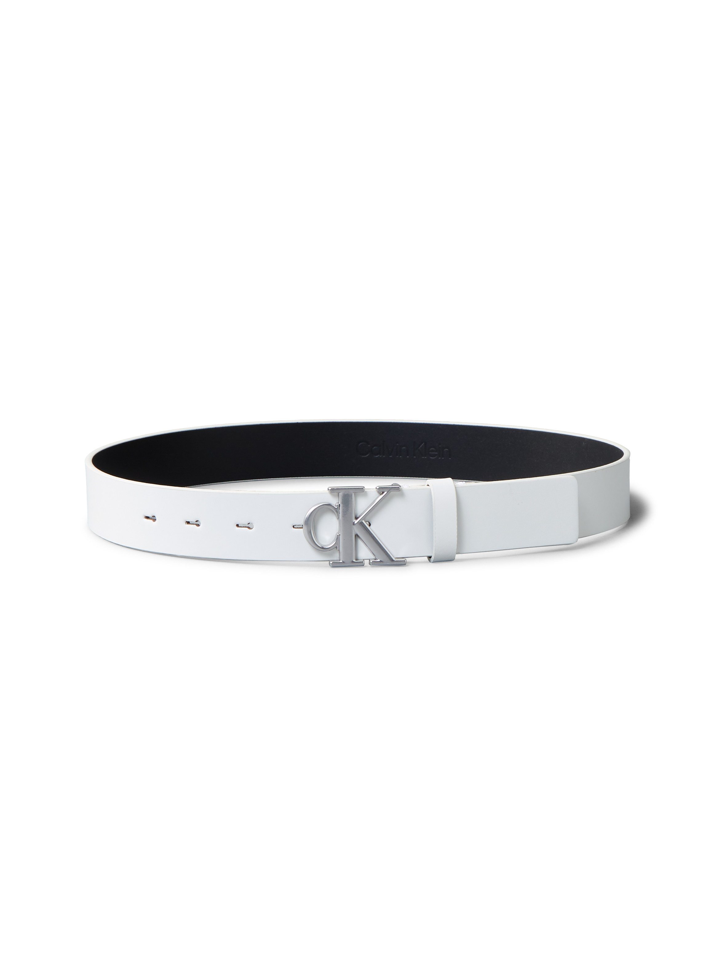 Calvin Klein Leren riem Monogram Plaque Buckle 30MM