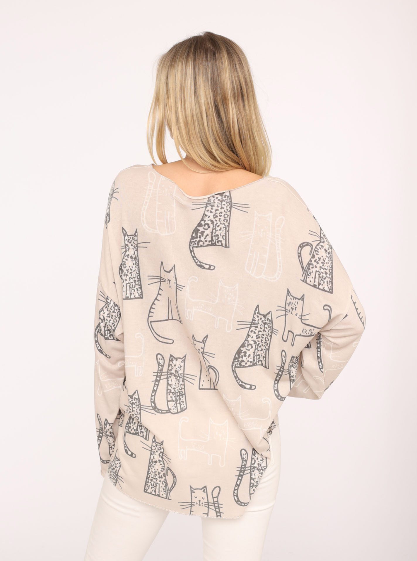 Zwillingsherz Shirt met lange mouwen Kat