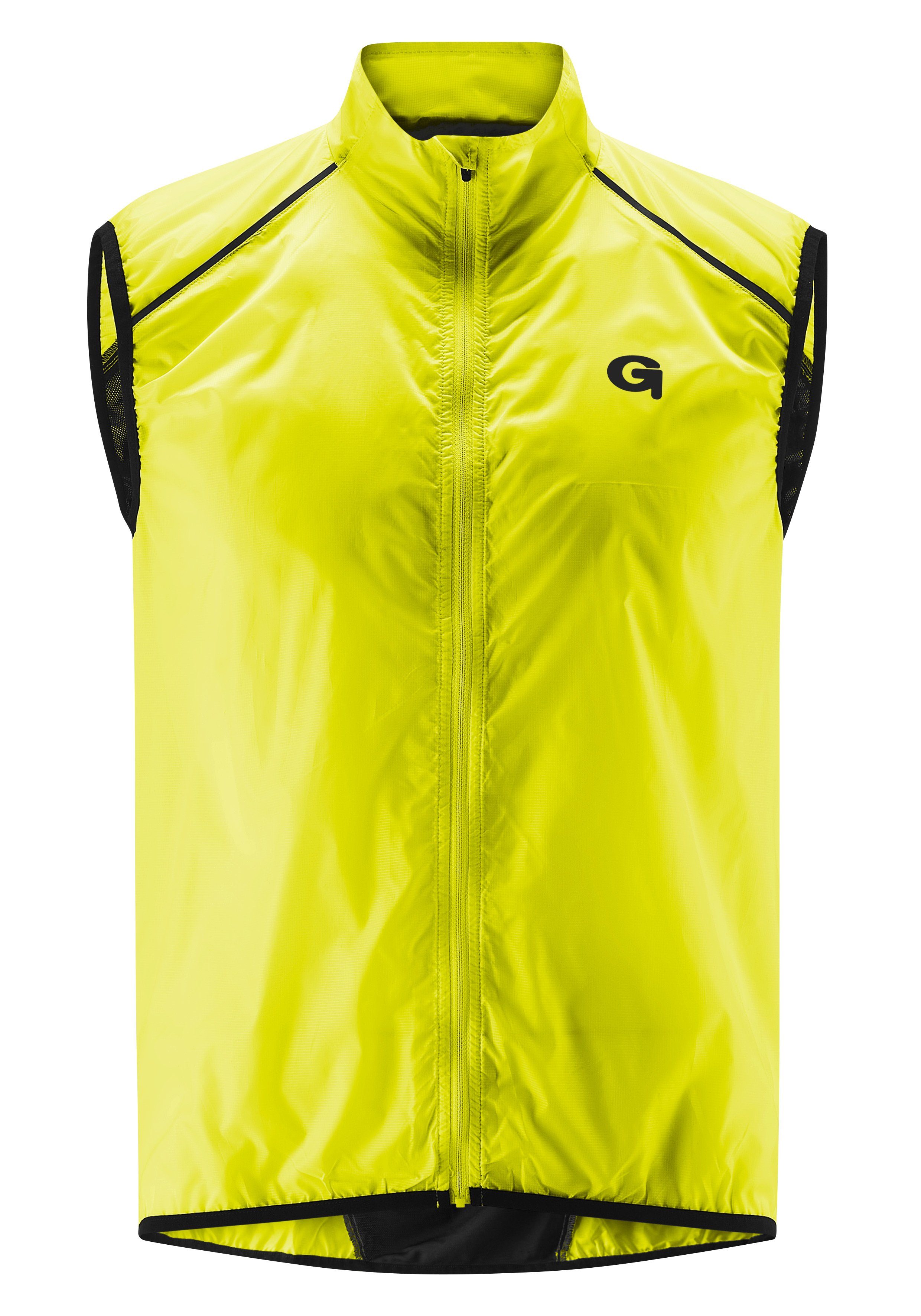 Gonso Functionele bodywarmer SARTENE Unisex vest, ademend en winddicht fietsvest om over te trekken dames bodywarmers maat L geel
