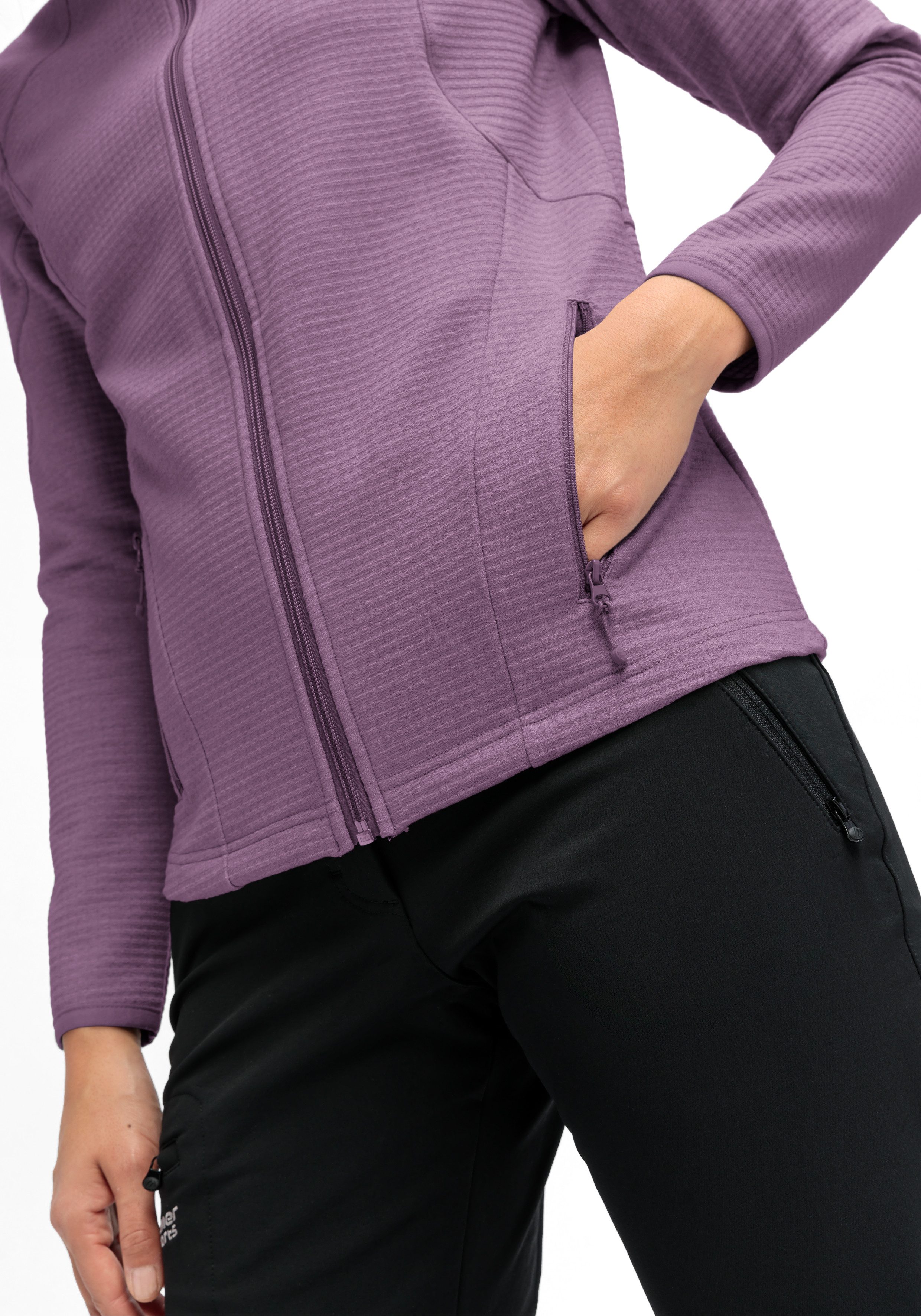 Maier Sports Fleecejack Tesila Hood W Dames midlayer ademend snel drogend full-zip regular fit